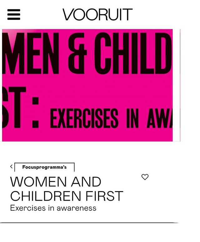 Veeeeeeery happy to be going out to #Vooruit next week for their programme Women and Children First

Also riding shotgun is Lewis Church who is gonna be writing Diagnoses for the majority of the programme in collaboration with local writers. 
Brussel