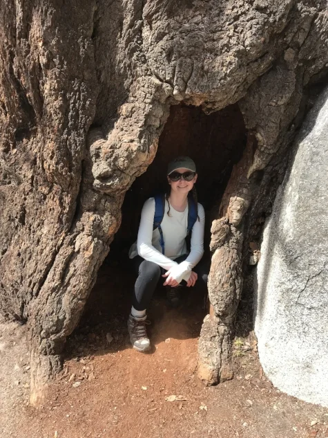 Laura pauses to snap a quick pic during a day-long hike in Yosemite during spring break.