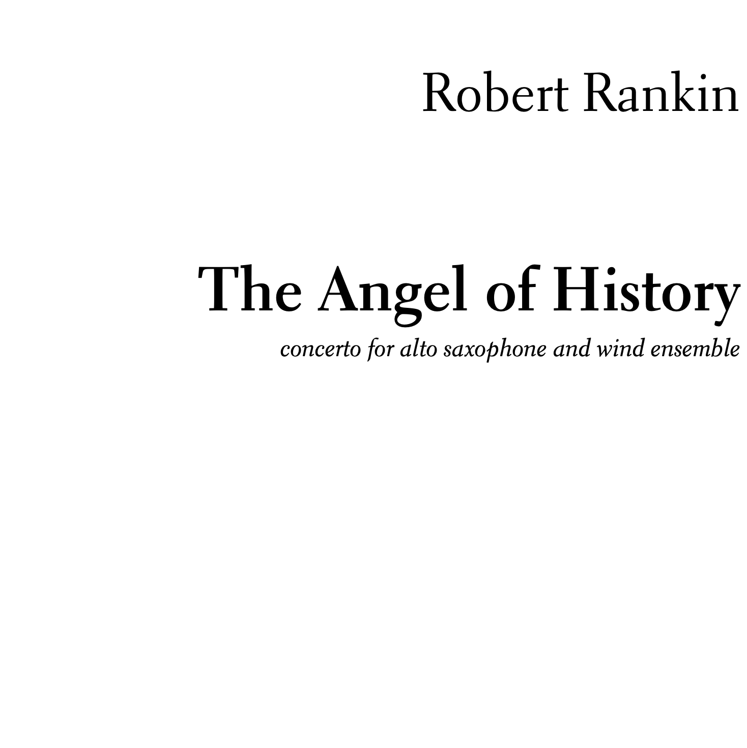 The Angel of History (Score + Parts)