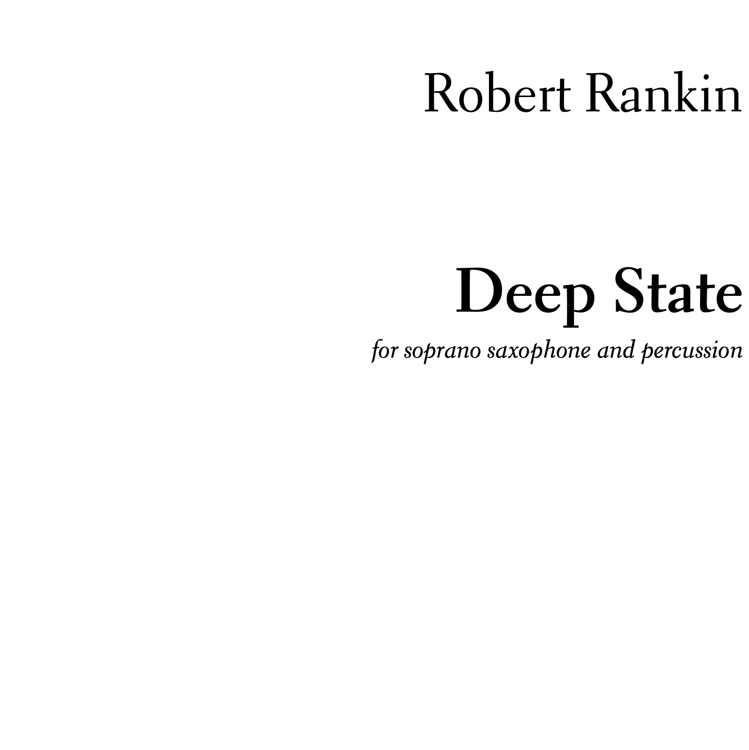 Deep State: for soprano saxophone and percussion (PDF Score & Parts)