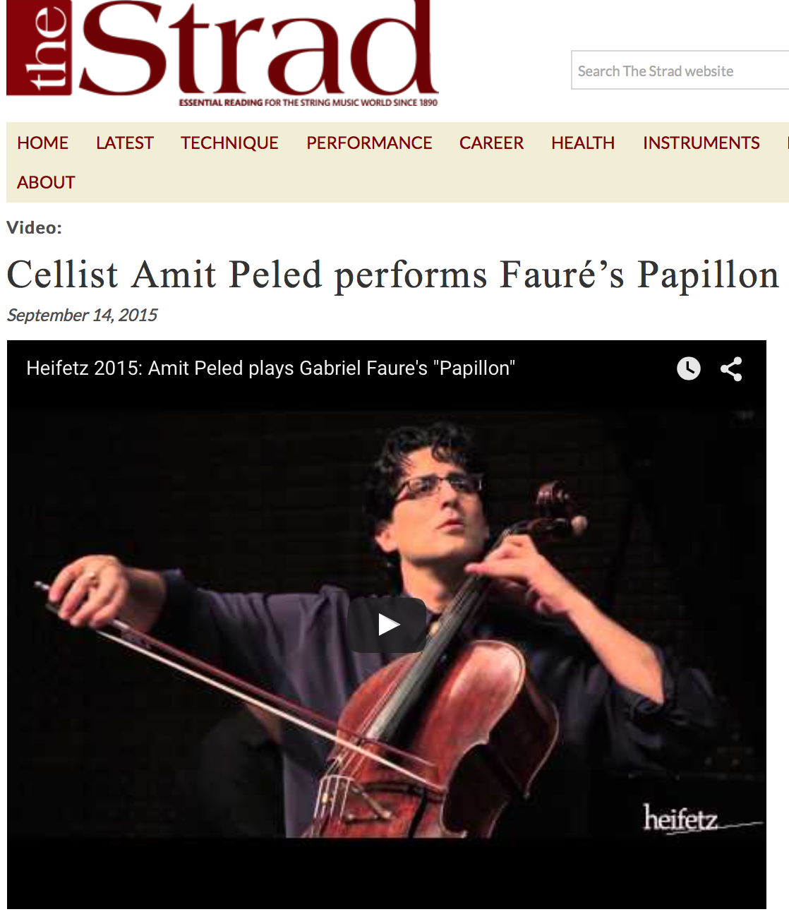 Amit Peled featured on The Strad
