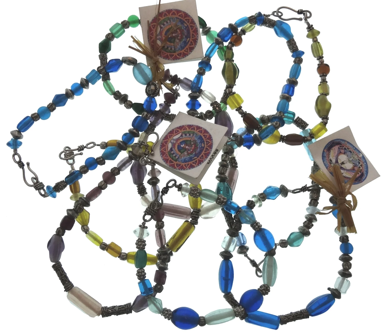 My first creations - CHAKRA BRACELETS made from glass beads and pewter