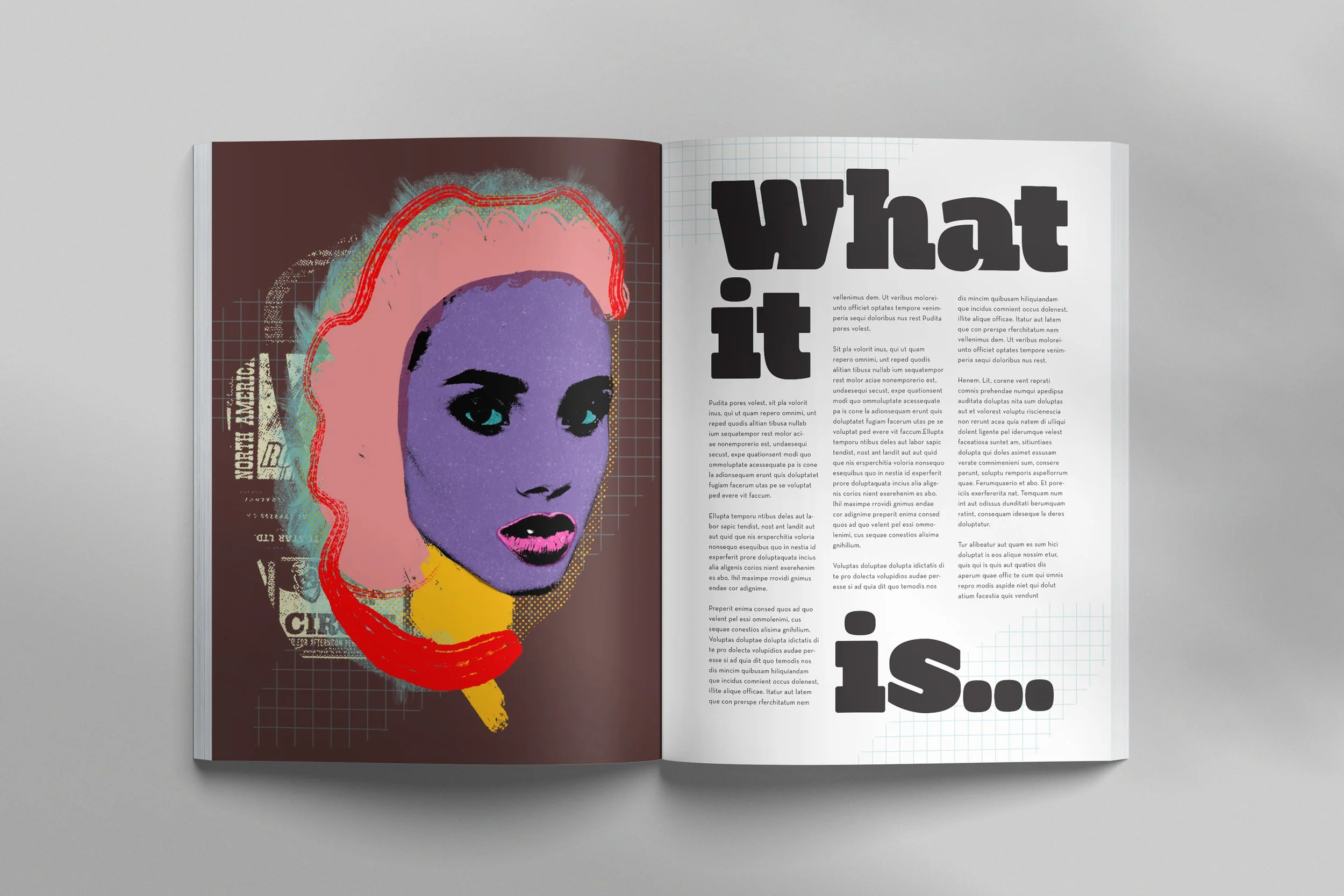 Merging original artwork with crisp, contemporary layouts.