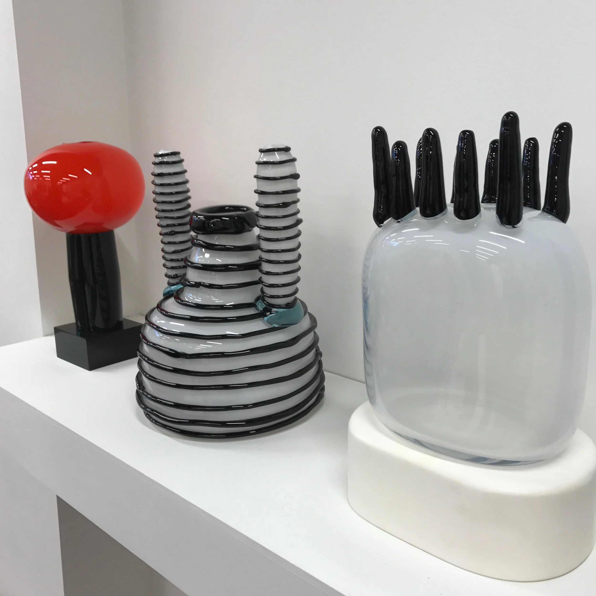 Ettore Sottsass’ glass objects hidden below ground level at Friedman Benda (exquisite!) 
