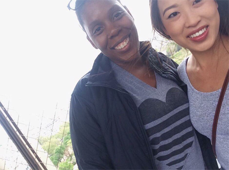 The first DCX Superfan of the Month! Of all places, Jenelle met Diandra in Paris. Here they are at the top of the Eiffel Tower.