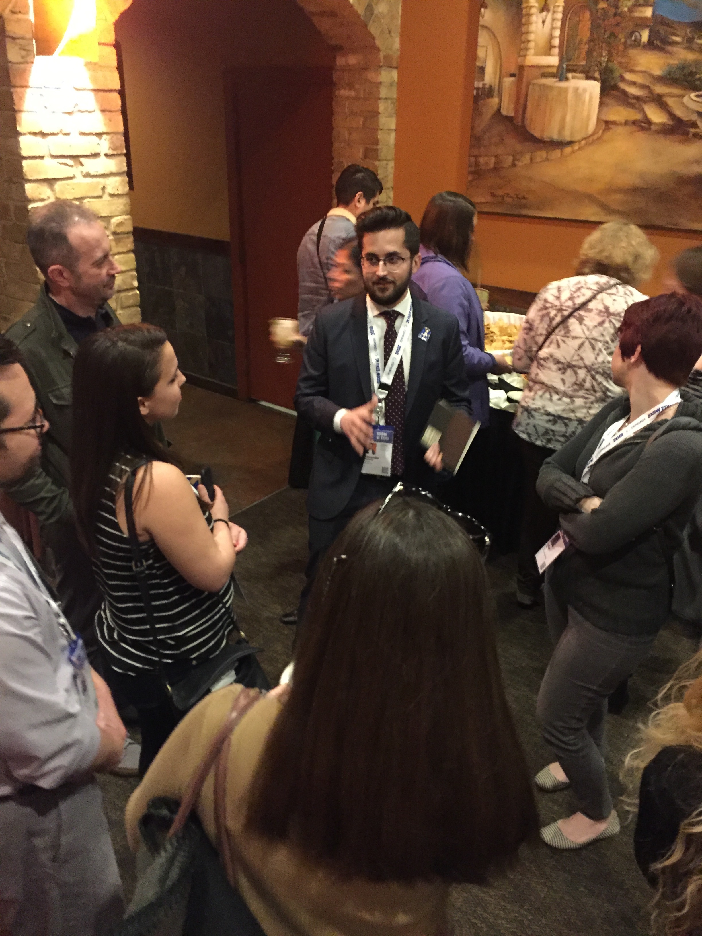 Dir. Alex Shebanow discusses the film at the cocktail reception. 