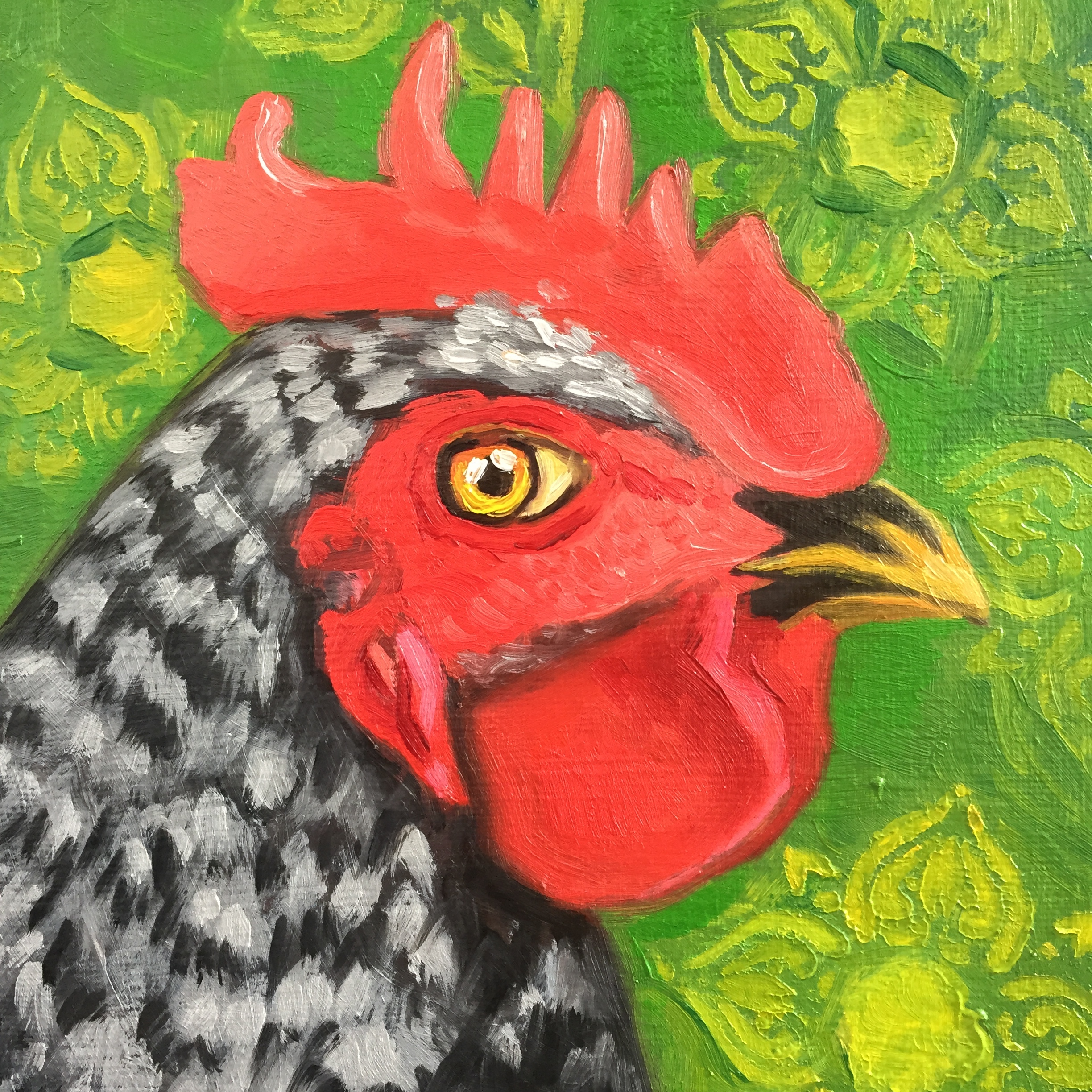 Complementary Chick, 7" x 9.5", oil on canvas. Available soon at my ETSY shop.