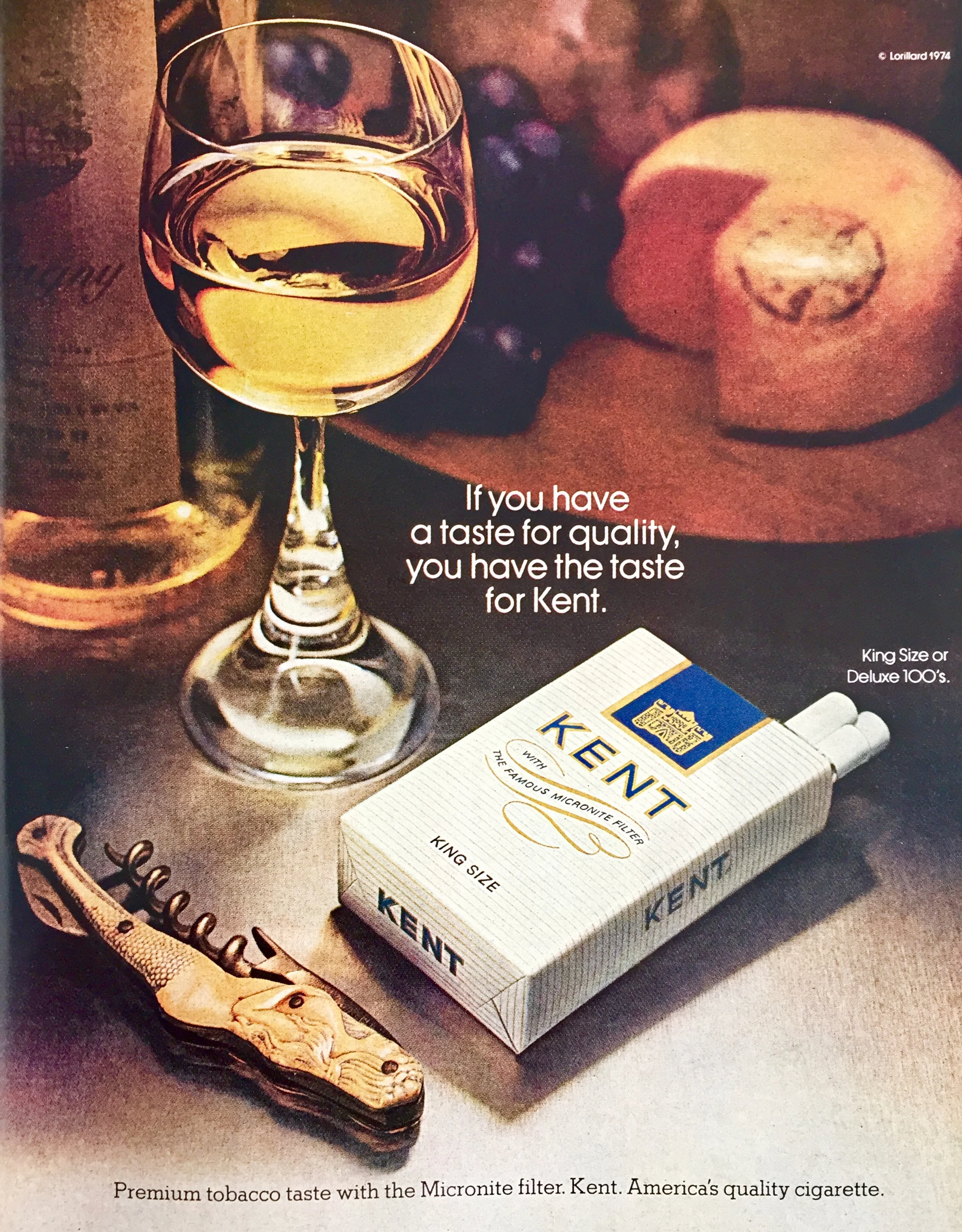 Unfortunately, what they don't tell you is that smoking will kill your taste buds. So much for that wine and quality cheese in the background. But check out that bottle opener - I want it.