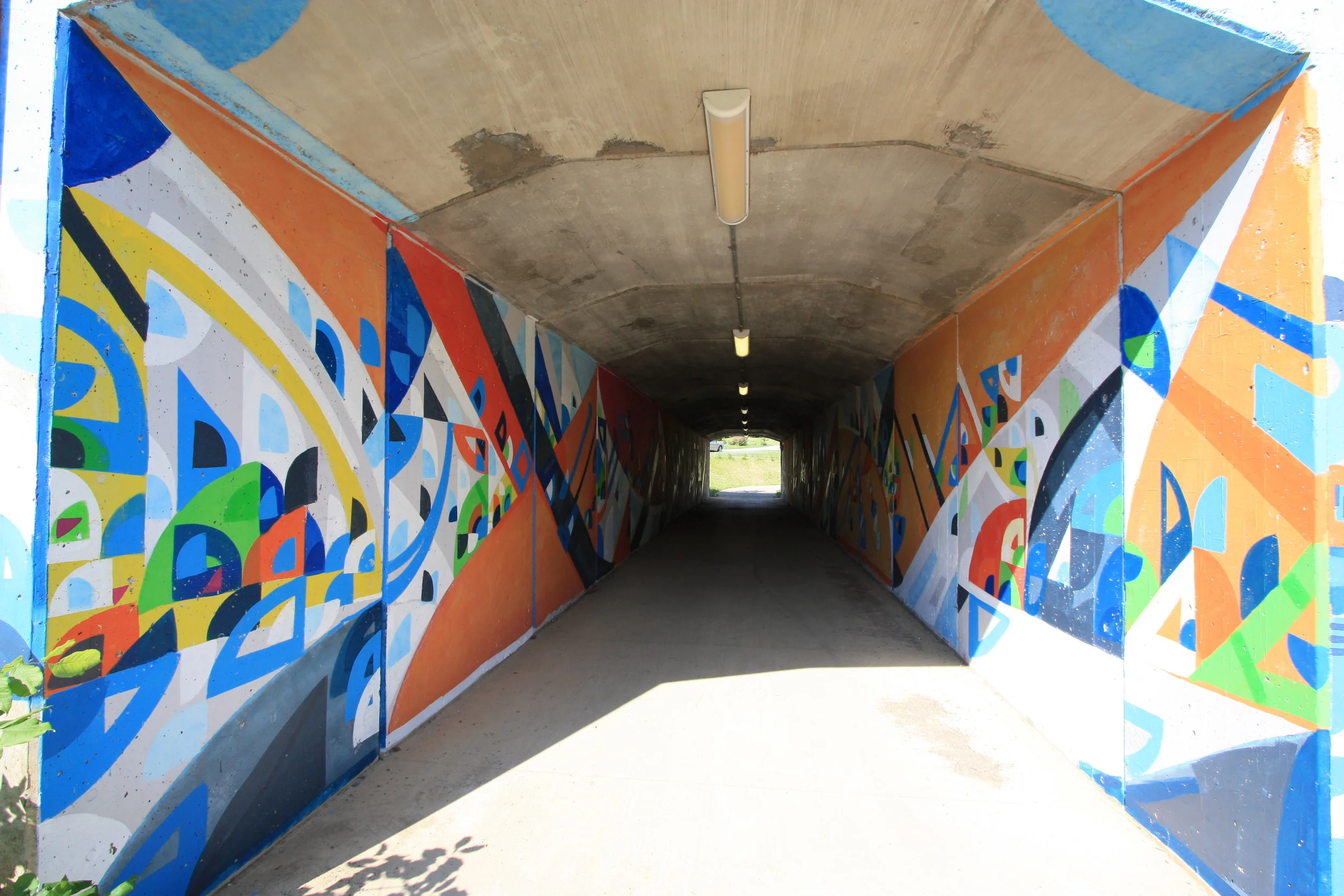 7TH STREET BLOOMINGTON BIKE TRAIL TUNNEL: JENSAI CROSSING