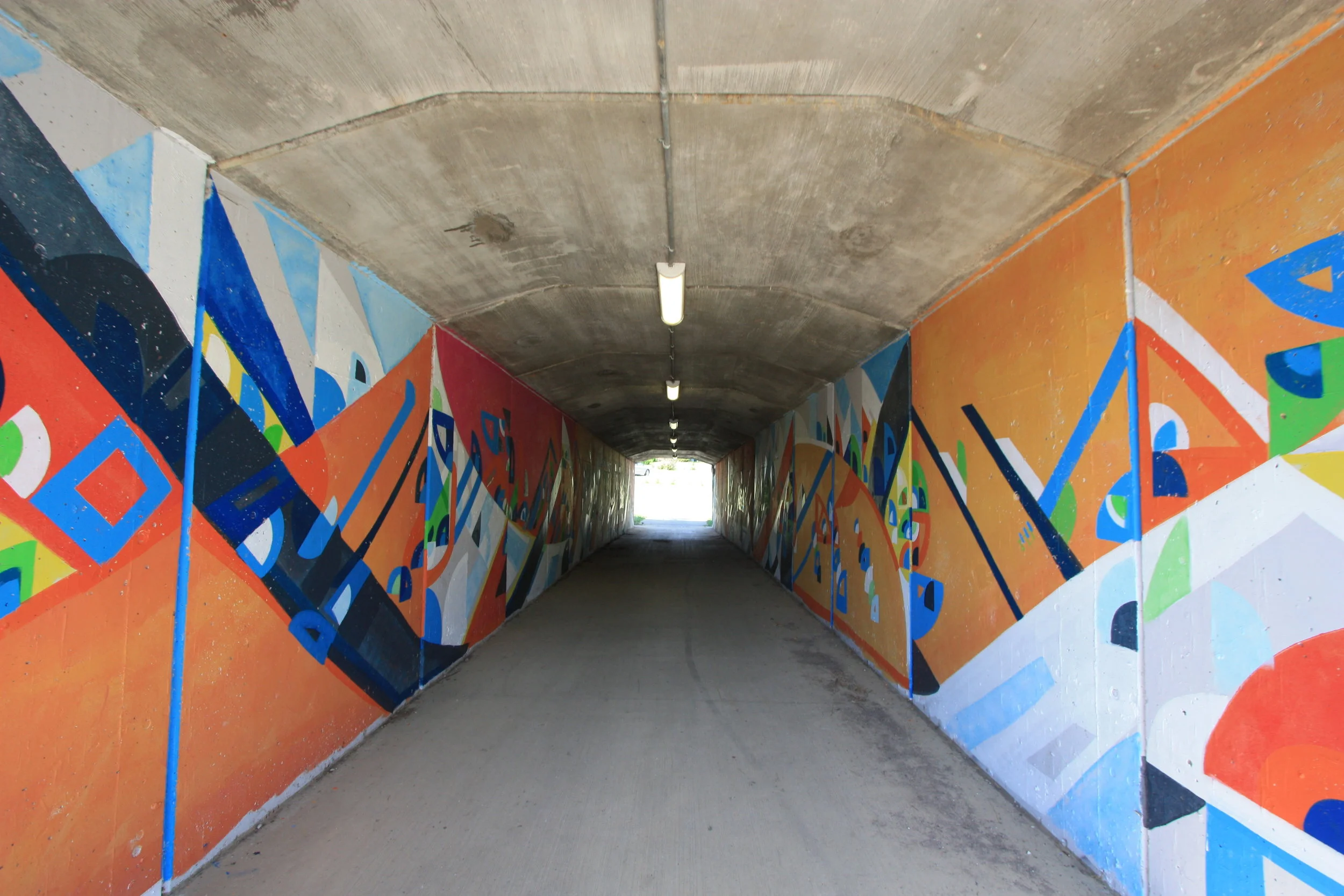 7TH STREET BLOOMINGTON BIKE TRAIL TUNNEL: JENSAI CROSSING
