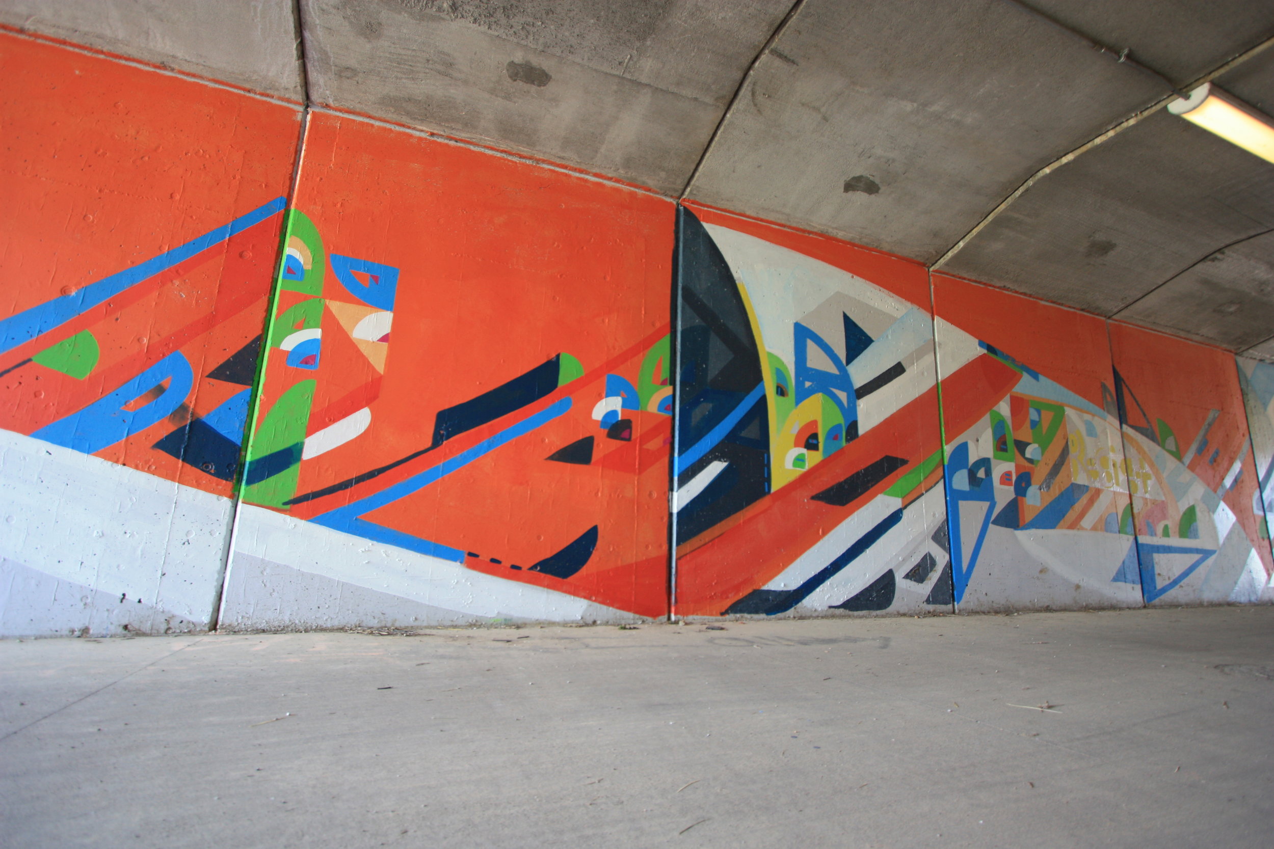 7TH STREET BLOOMINGTON BIKE TRAIL TUNNEL: JENSAI CROSSING