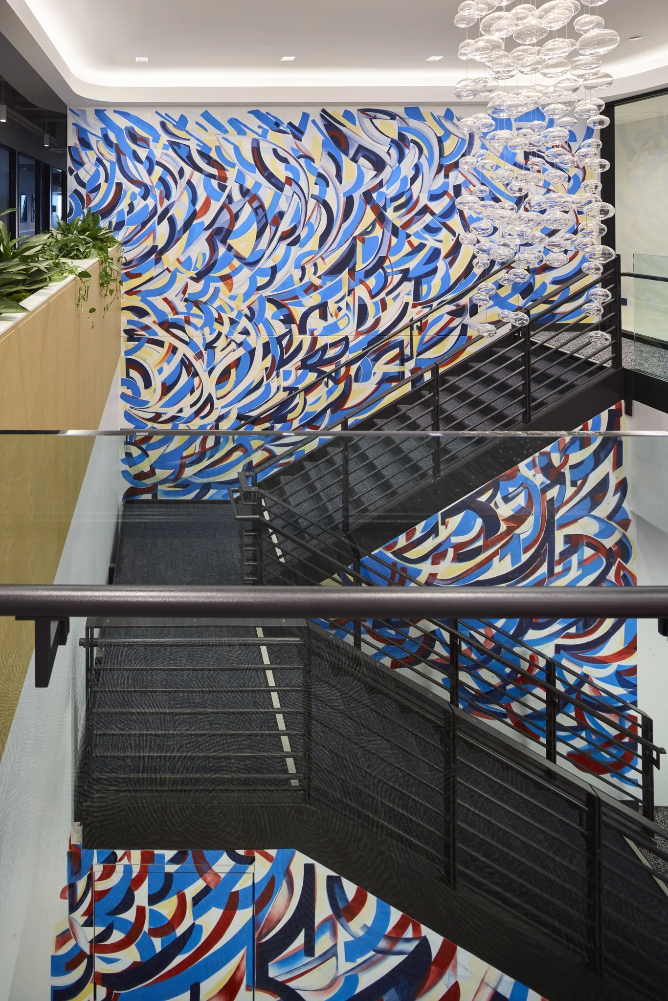 Site-specific installation integrated into a commercial interior at 191 N. Wacker in Chicago
