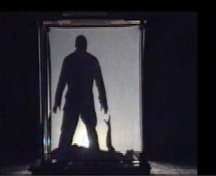 Dear 1995 Doorika performance Chicago Filmmakers Featuring Casey Spooner, Marianne Potje, Amy Galper, Ford Wright Set Design by Scott Fulmer Lighting Andrea Polli