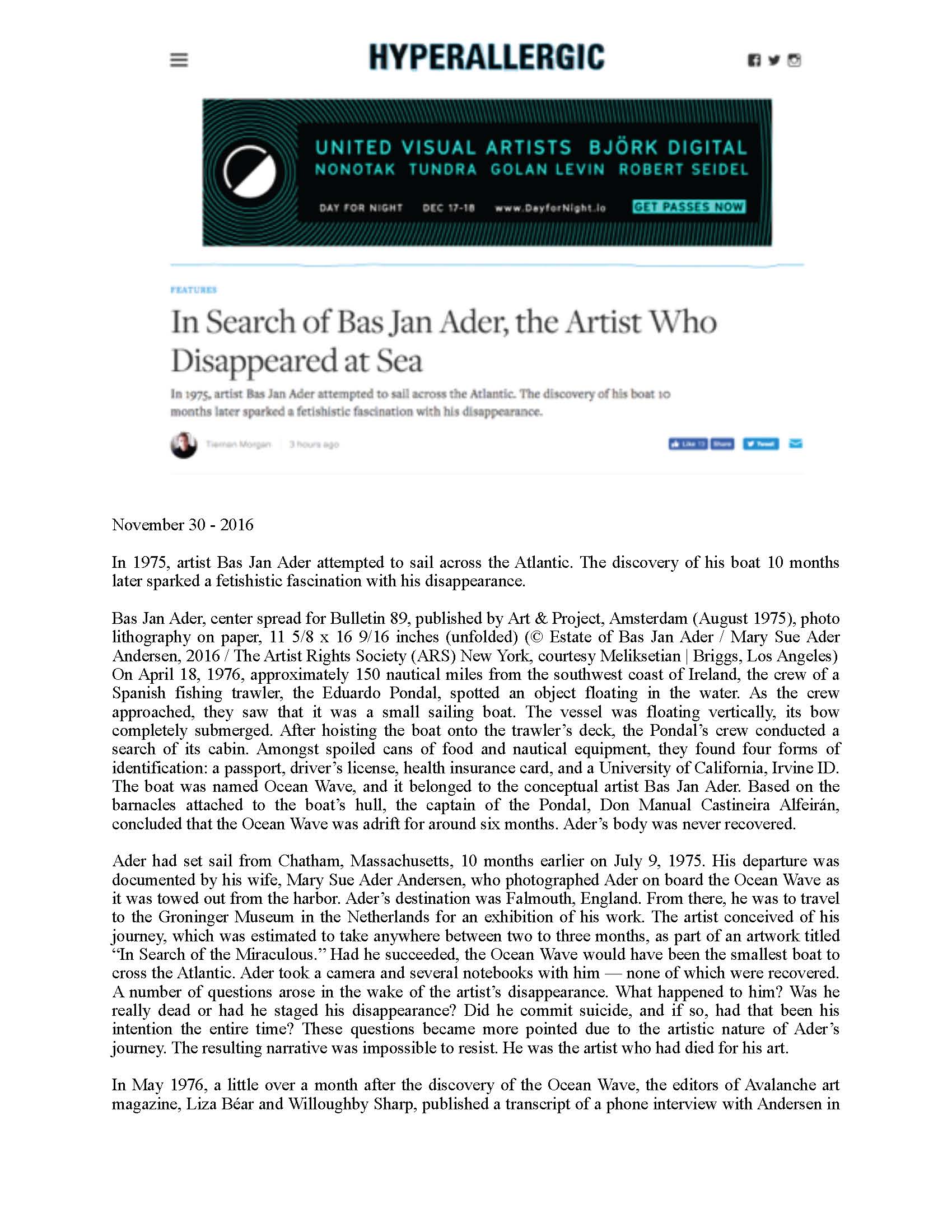 In Search of Bas Jan's Miraculous press
