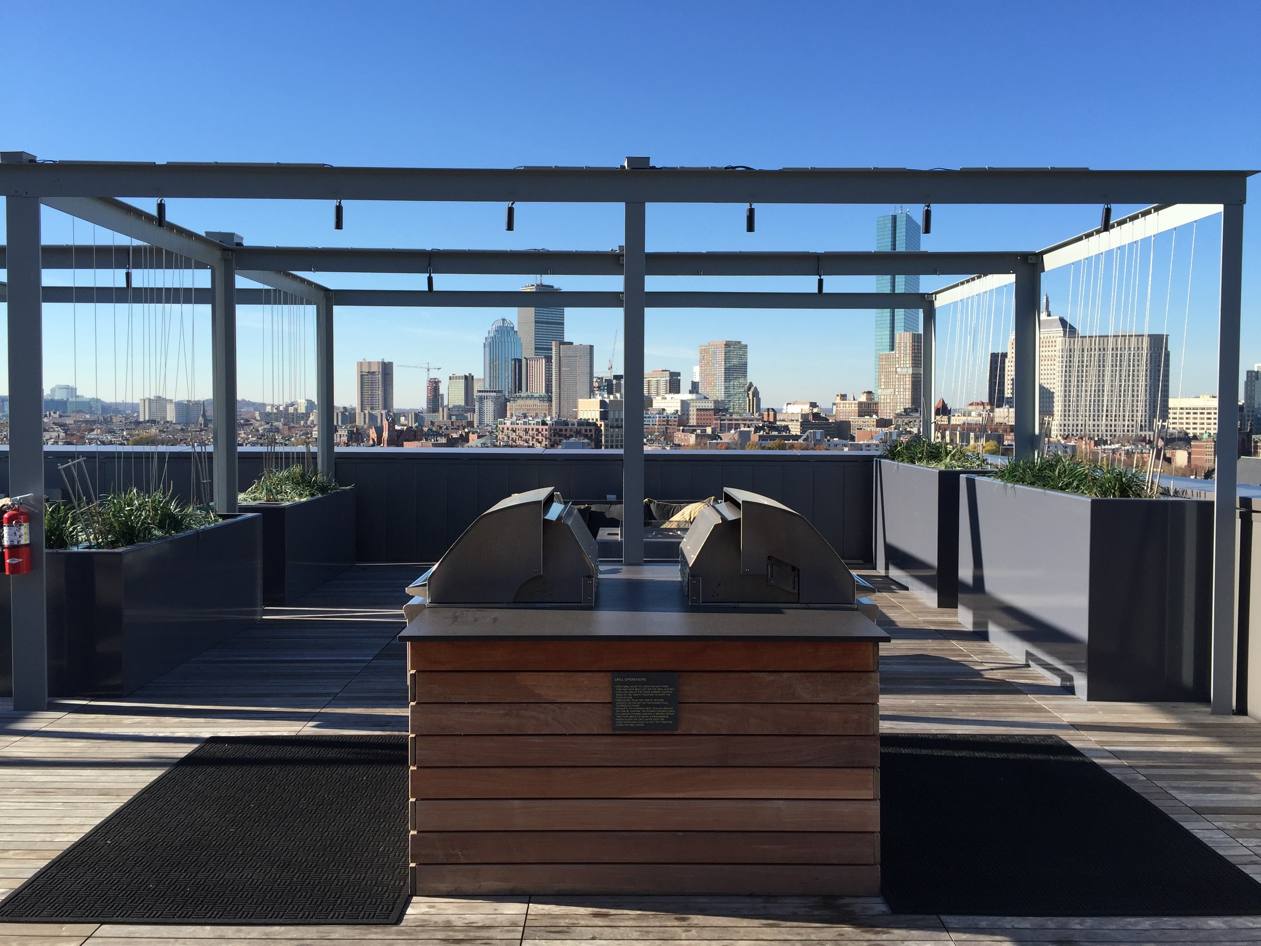 Cabanas overlooking the city.