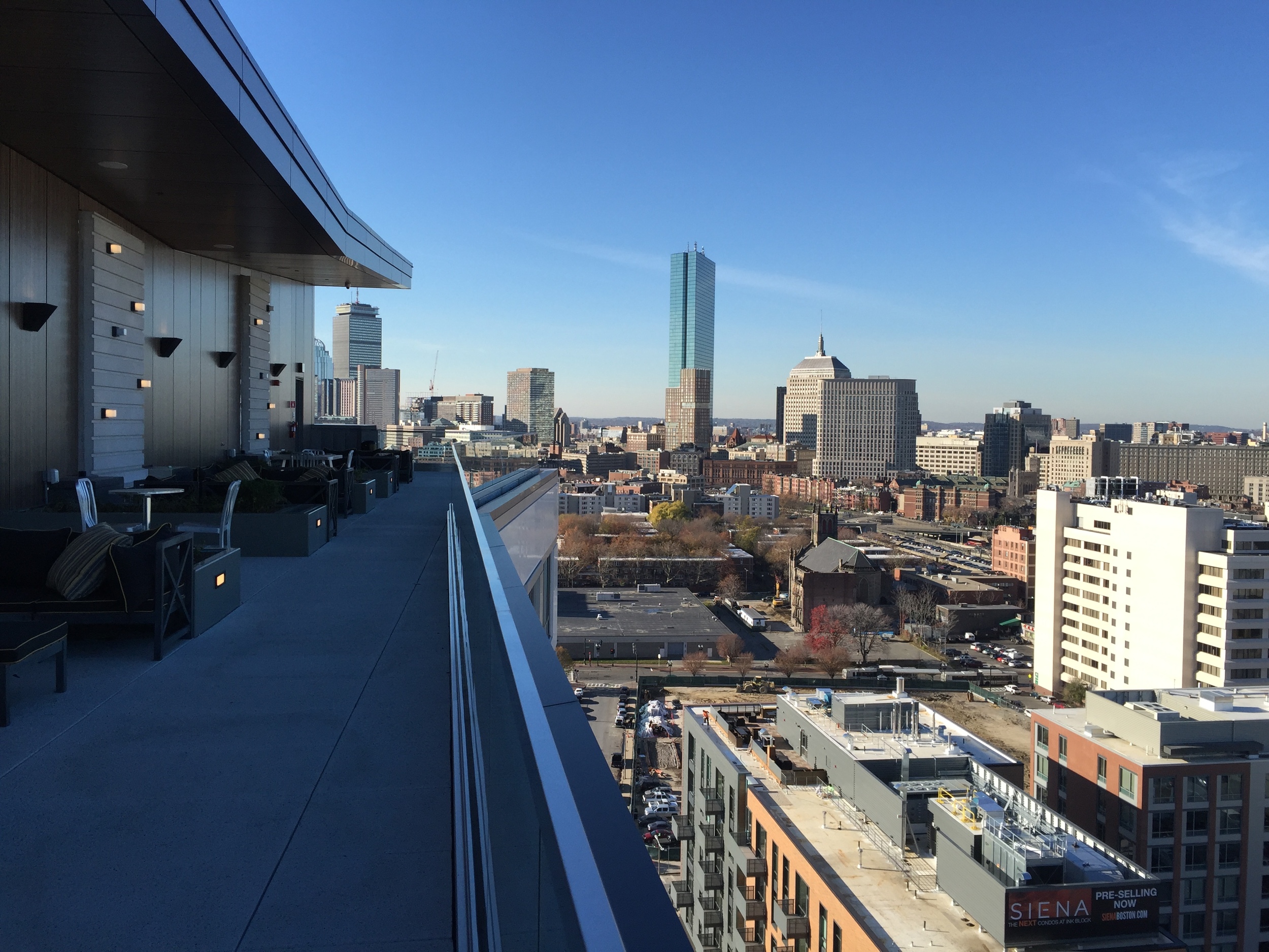 Top floor deck. Those cement pillars on the left are heated!