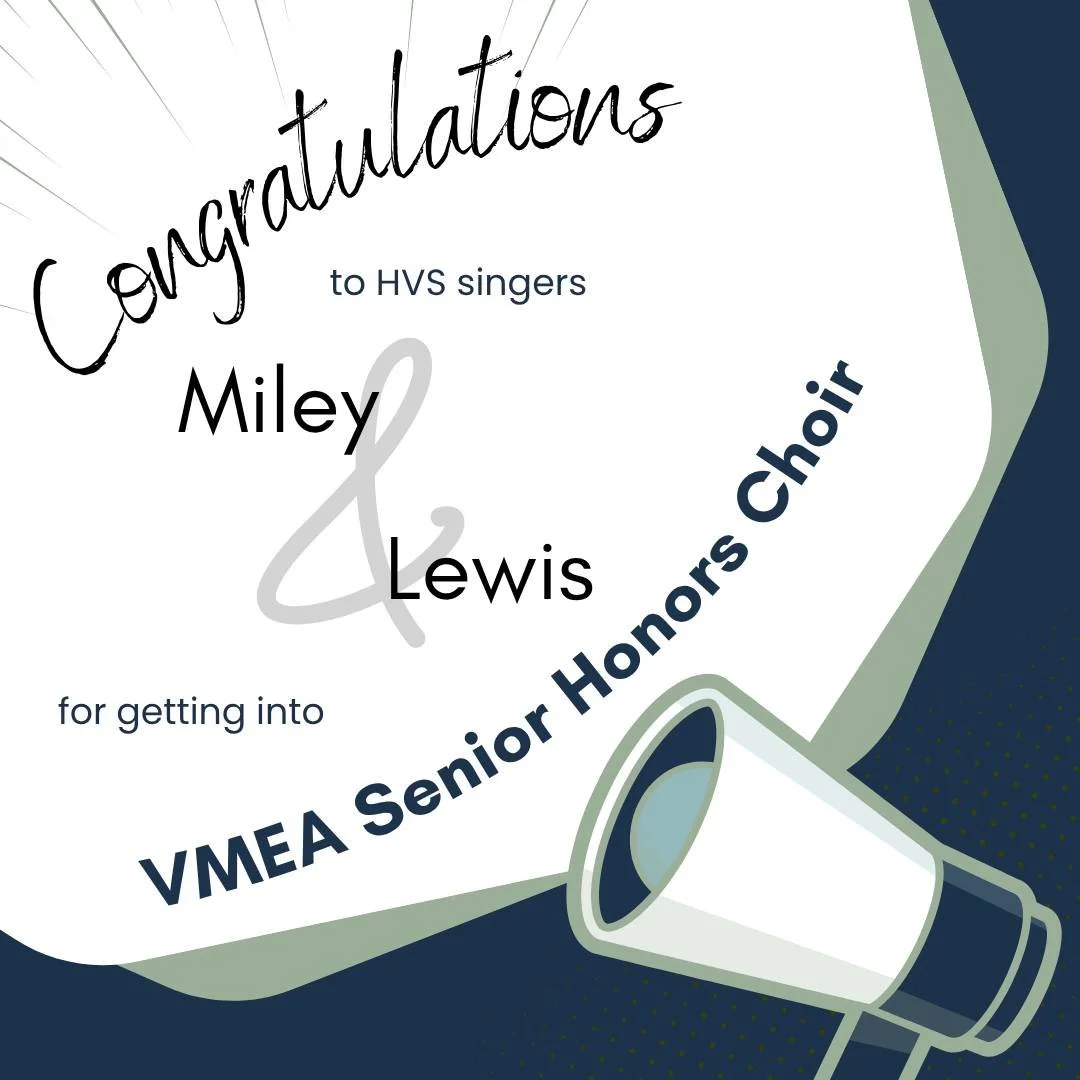 I'm so excited to share the Miley and Lewis both got into Senior Honors Choir taking place next weekend, November 20-22! They worked hard to prepare for their audition and absolutely nailed it. It took years of dedicated learning with SVCC, school ch