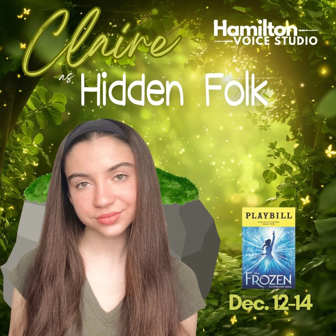 I'm so proud of Claire who has been cast in her high school's production of Frozen. Claire is new to the studio, but has already made a huge impact with her focus and vocal ability! She's already an essential member of our Rising Artists group and is