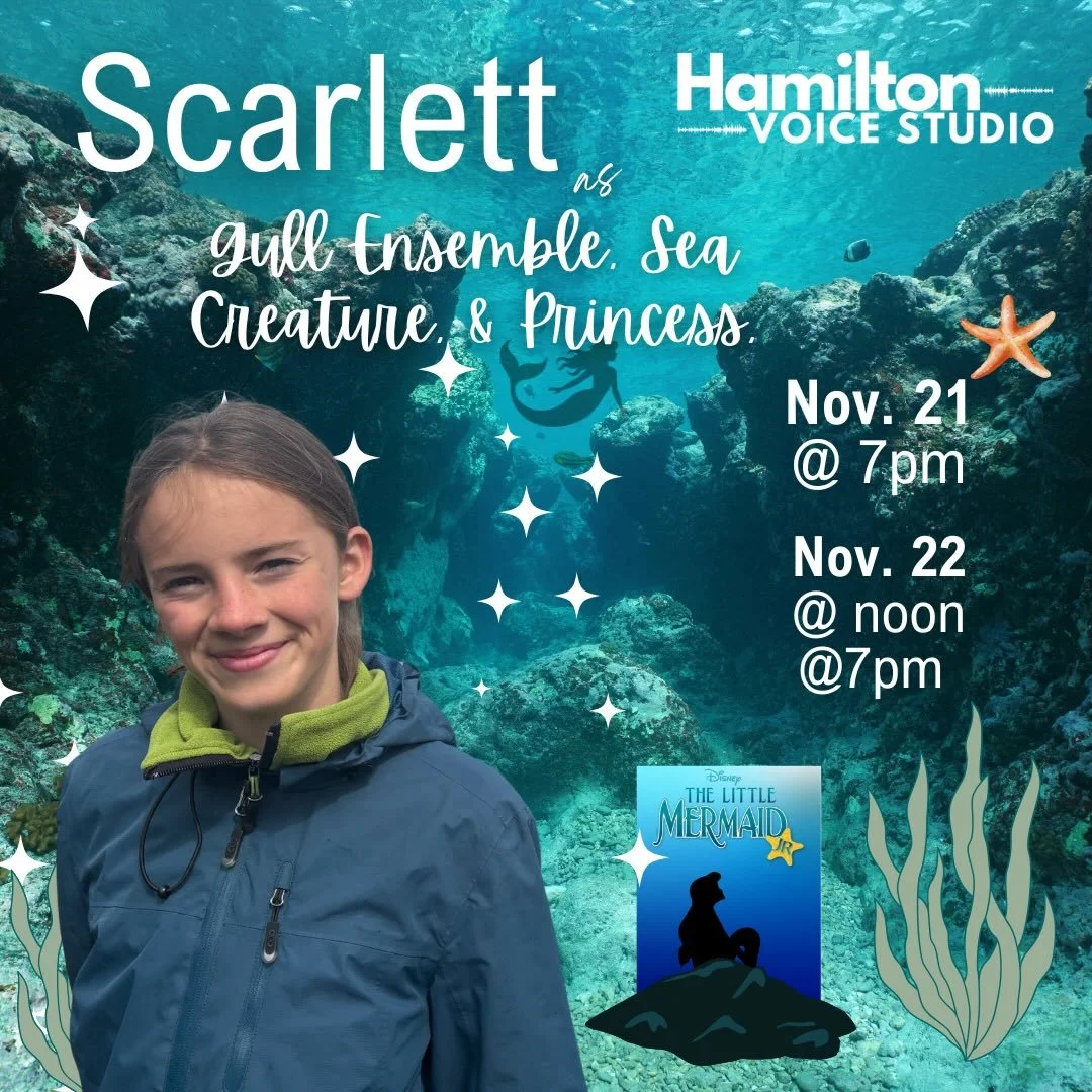 There&rsquo;s one more chance to see Scarlett take the stage at The Little Mermaid Jr. tonight! Scarlett is so much fun to work with and is doing such a great job! I always look forward to her lessons and enjoy her voice so much! I can&rsquo;t wait f