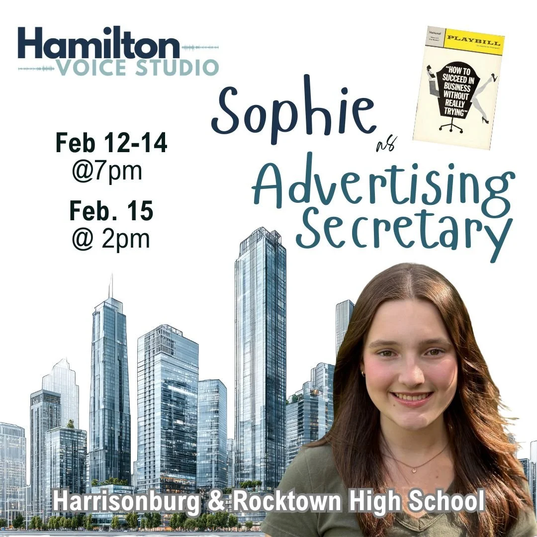 Show Announcement: How to Succeed in Business Without Really Trying

I'm so proud of long-time Studio Member Sophie who is bringing her lovely vocals to the stage! I've had the honor of working with Sophie since 2020, and I could not be more proud of