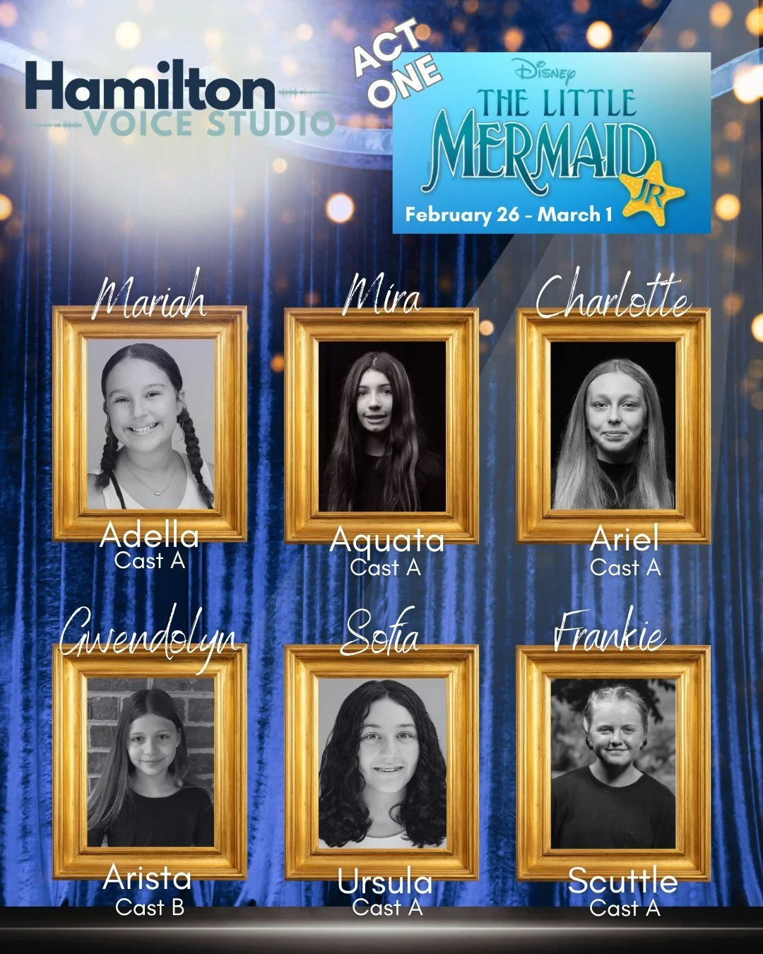 So proud of these Studio Members (and honorary members Carmen, Chloe, and Piper) for their hard work in The Little Mermaid Jr. with Act One. Their performance this past weekend was SO GOOD!

There's still several chances to see it this coming weekend