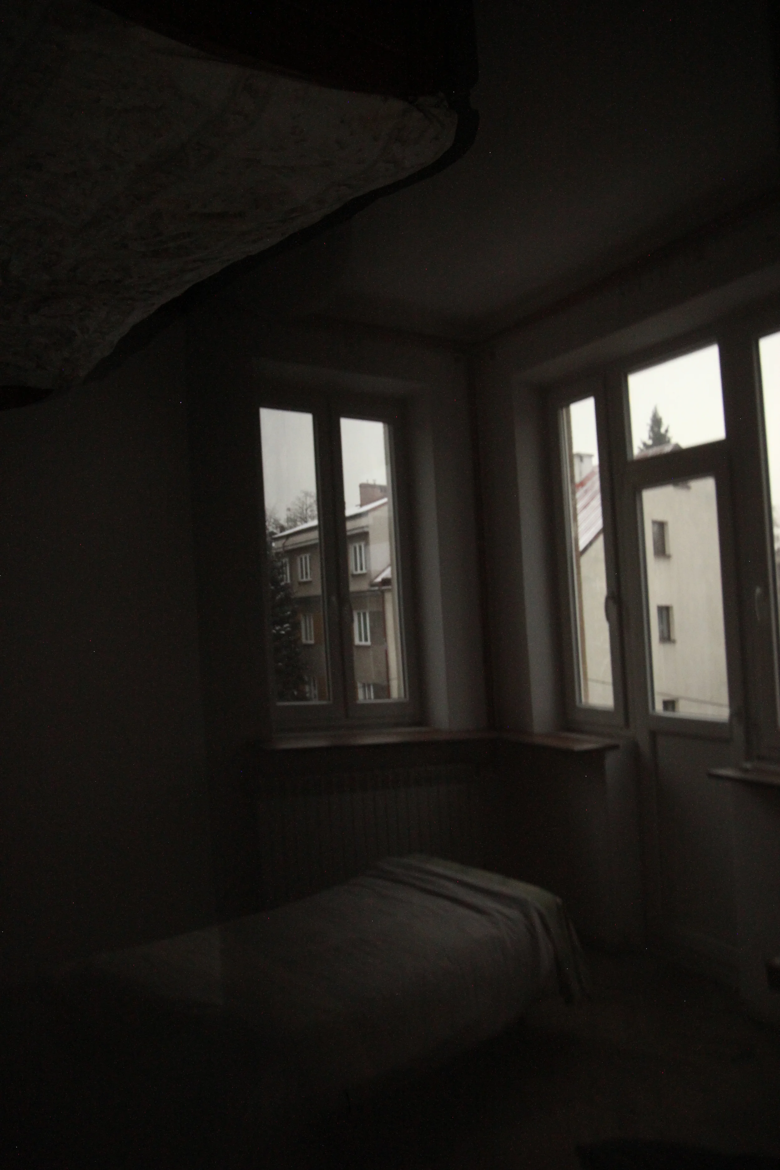  Digital photography made in the room converted into a camera obscura. Documentation of natural projection room inside another room. 