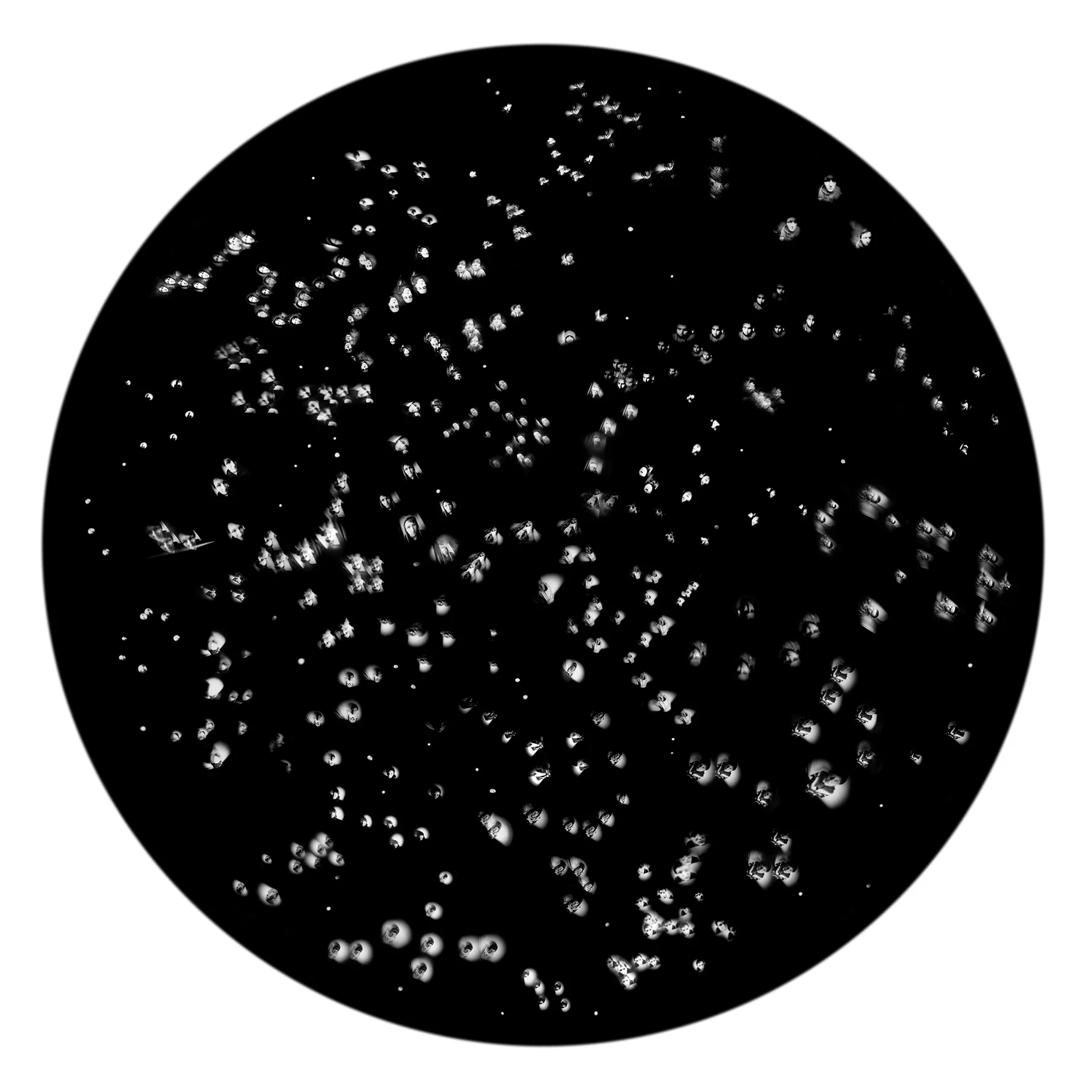 multi-pinhole photography, 70 x 70 cm  Winter sky is a photographic project that experiment with the usage of camera obscura, and more precisely with the multiple-camera obscura  in order to create unconventional family portrait. Holes are set