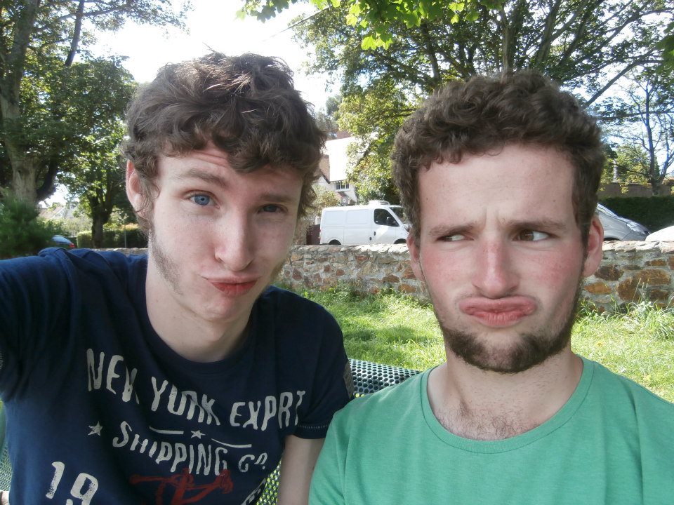 We obviously had our poses down. Don't judge my woeful facial hair phase. This is the earliest photo I could find of Sean (on the left) and myself. About a month after we began this journey sort of together. Thanks for being part of this!