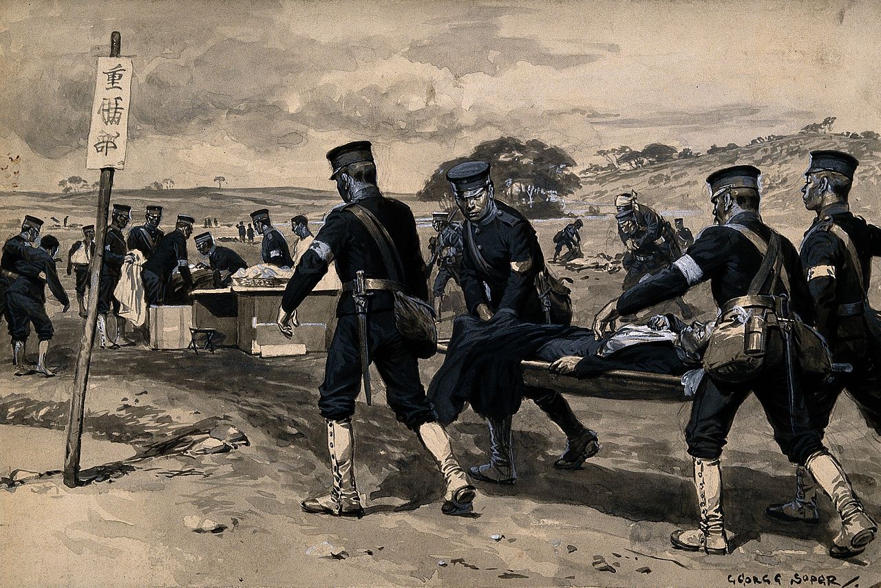 The 20th century dawned with several explosive conflicts across the world, many of which we've spent a great a deal of time on. Here Japanese soldiers tend to their wounded in their transformative war against Russia.