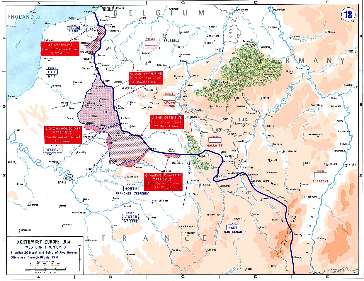 The German Spring Offensive was made possible in 1918 due to the collapse of Russia, but German high command knew they had precious little time to make their weight in numbers felt, so a breathtaking offensive was launching, sweeping up everything that the allies held dear for numerous weeks, until it finally ran out of steam and resources, much to the relief of the allies.