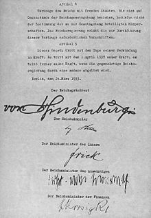 Considering its importance for the future of the state, the Enabling Act consisted of just two pages of text.