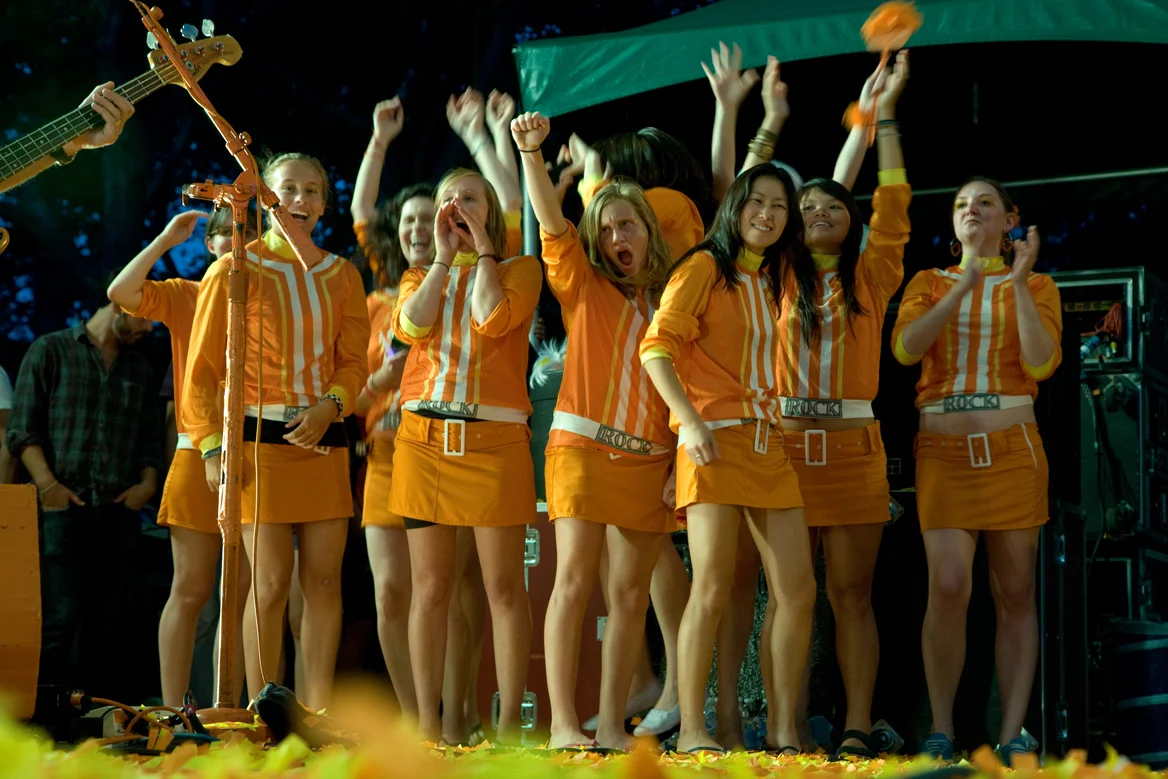 Flaming Lips fans on stage