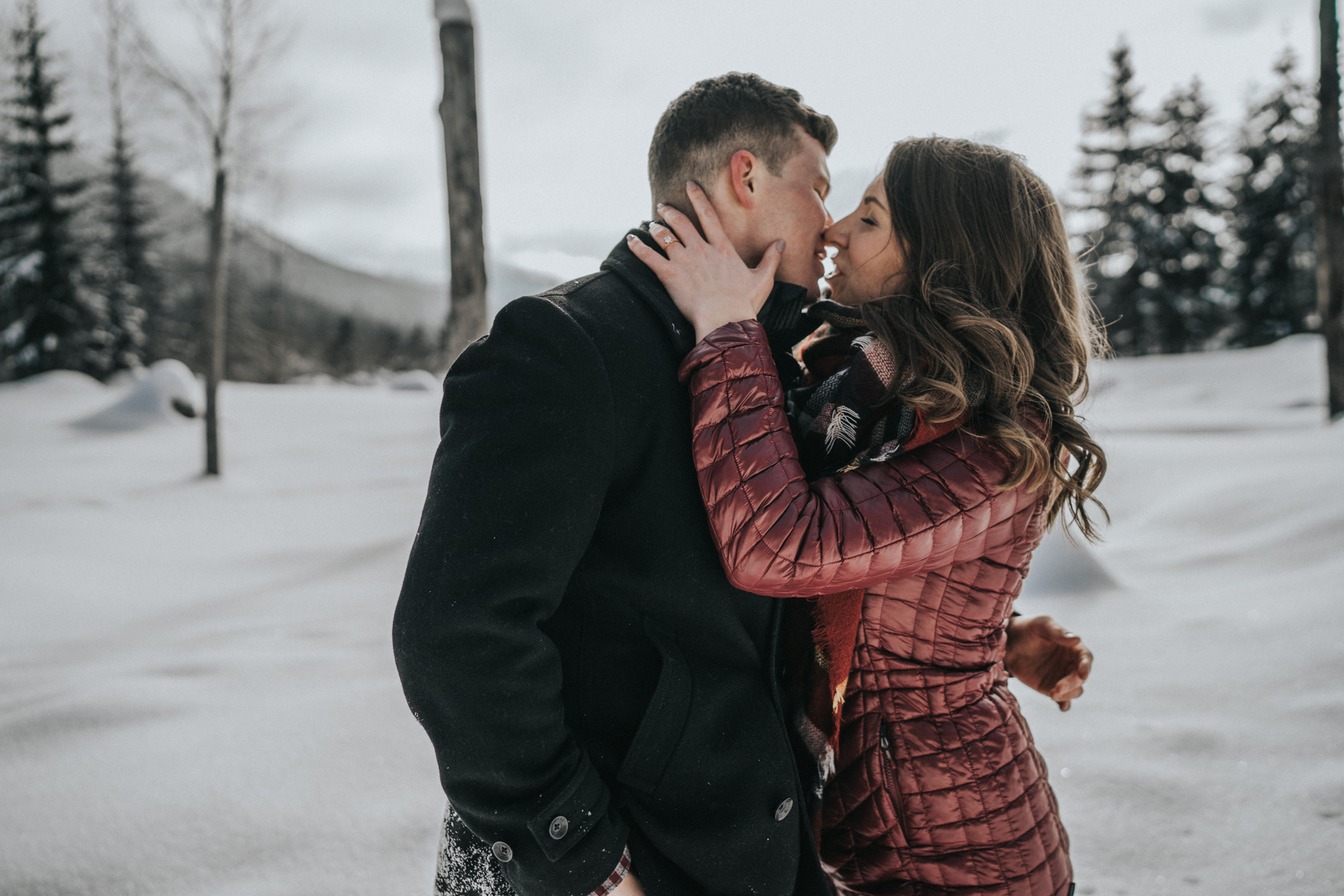 Adriana + Noah: Winter Wonderland Snoqualmie Pass Engagement