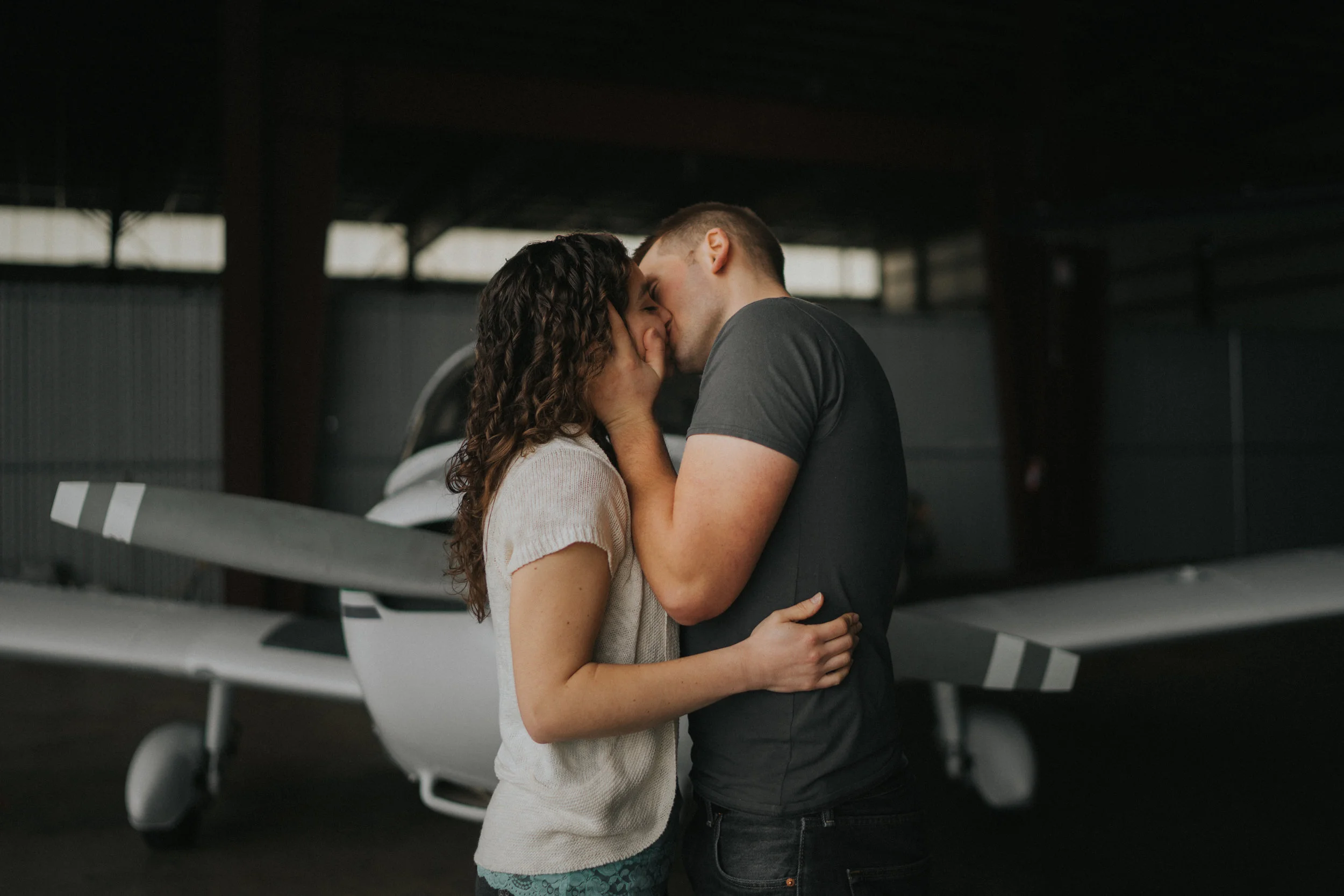 Nathan + Meagan: Gig Harbor Airport Engagement