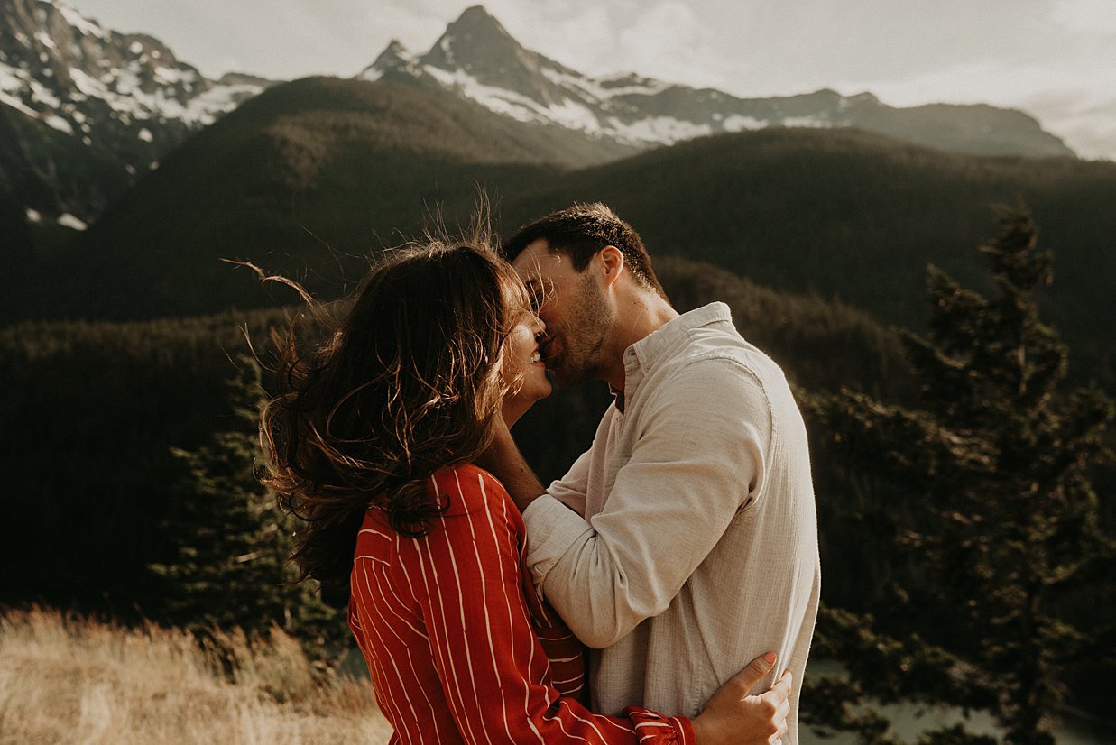  Kiss pose from Pacific Northwest engagement photographer 