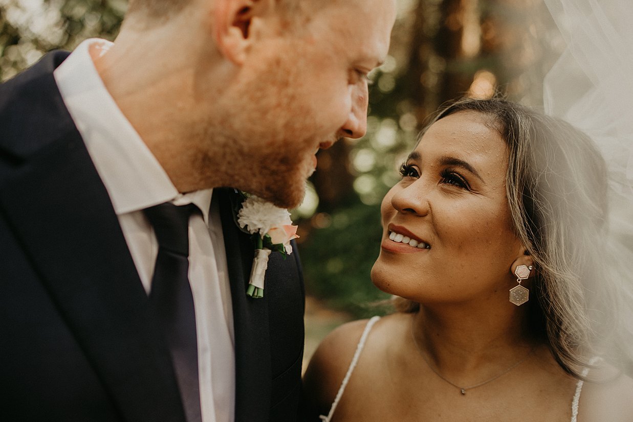  bride and groom portrait at intimate wedding in seattle 