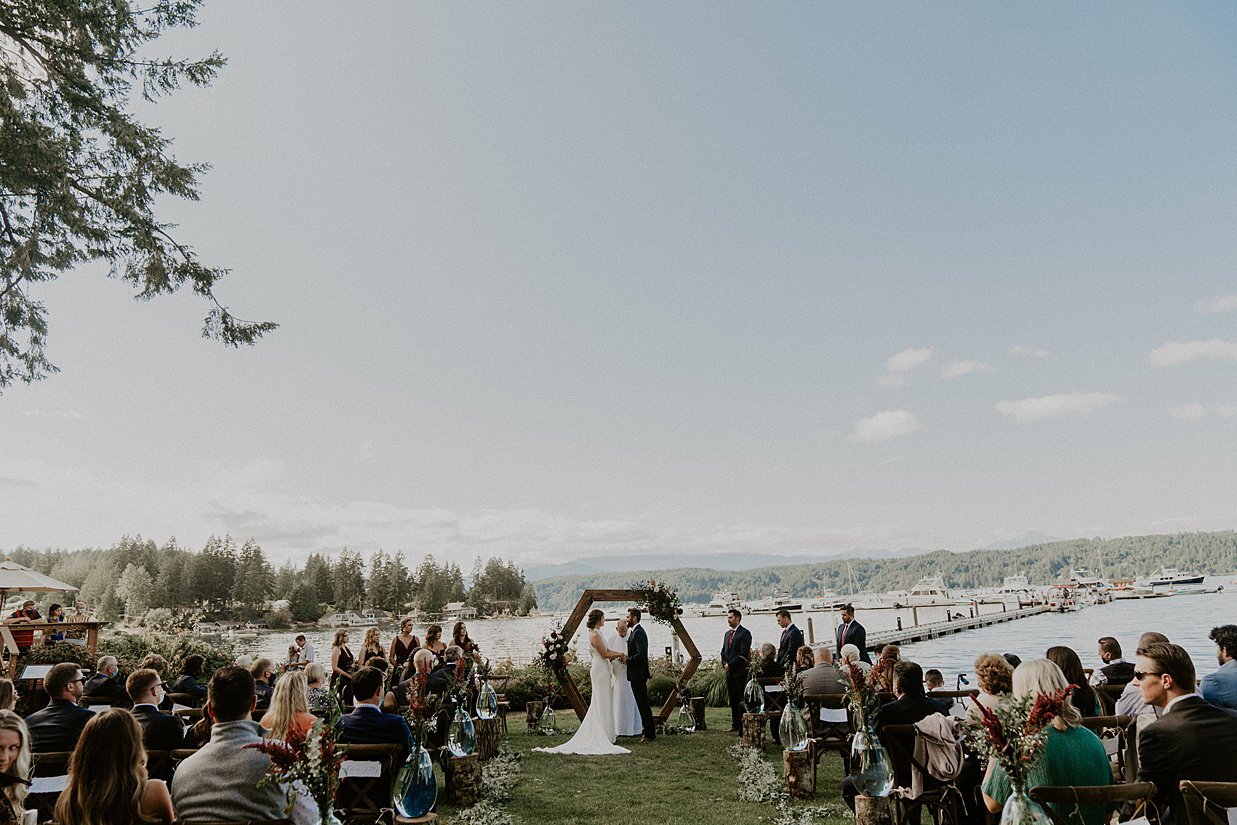  wide angle ceremony view of alderbrook resort and spa wedding 