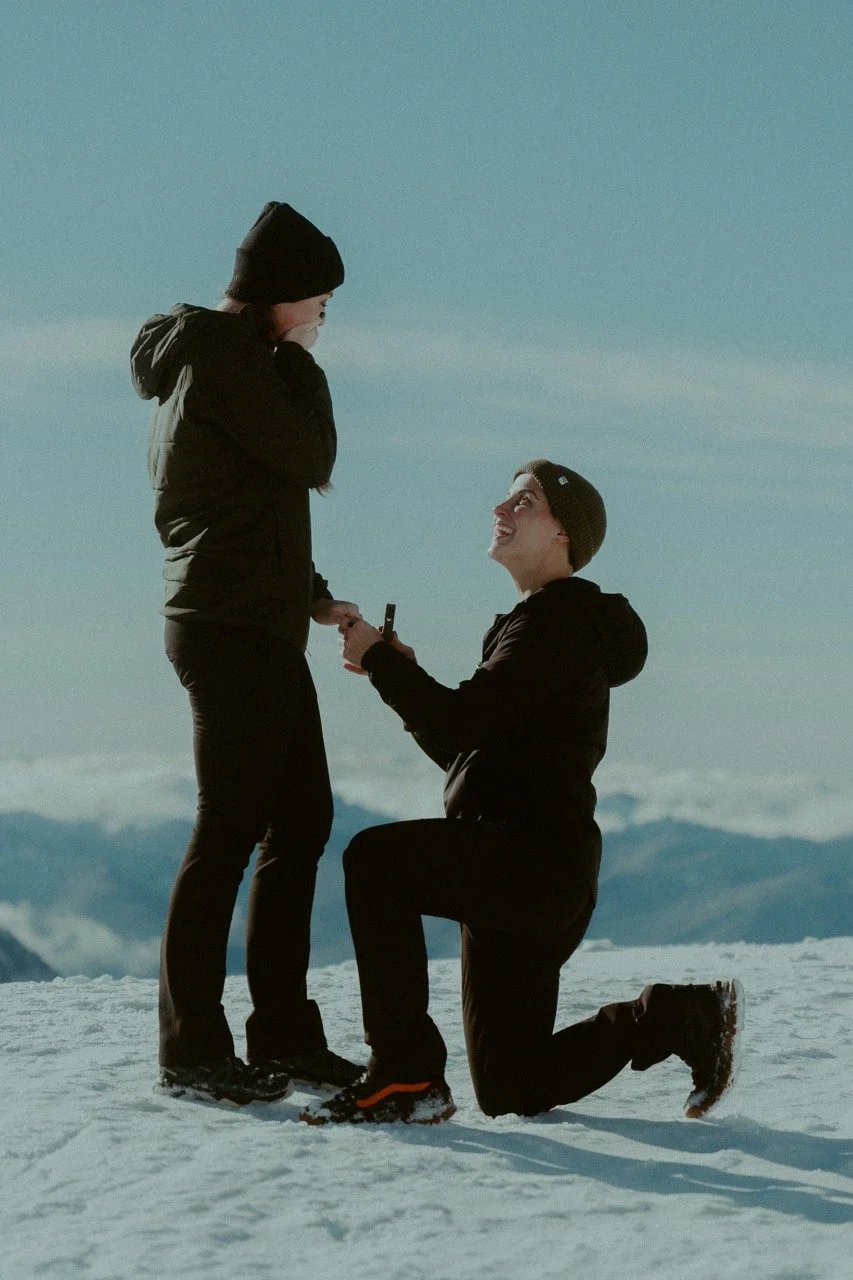 Winter Proposal at Panoramic Point: Erika + Melina