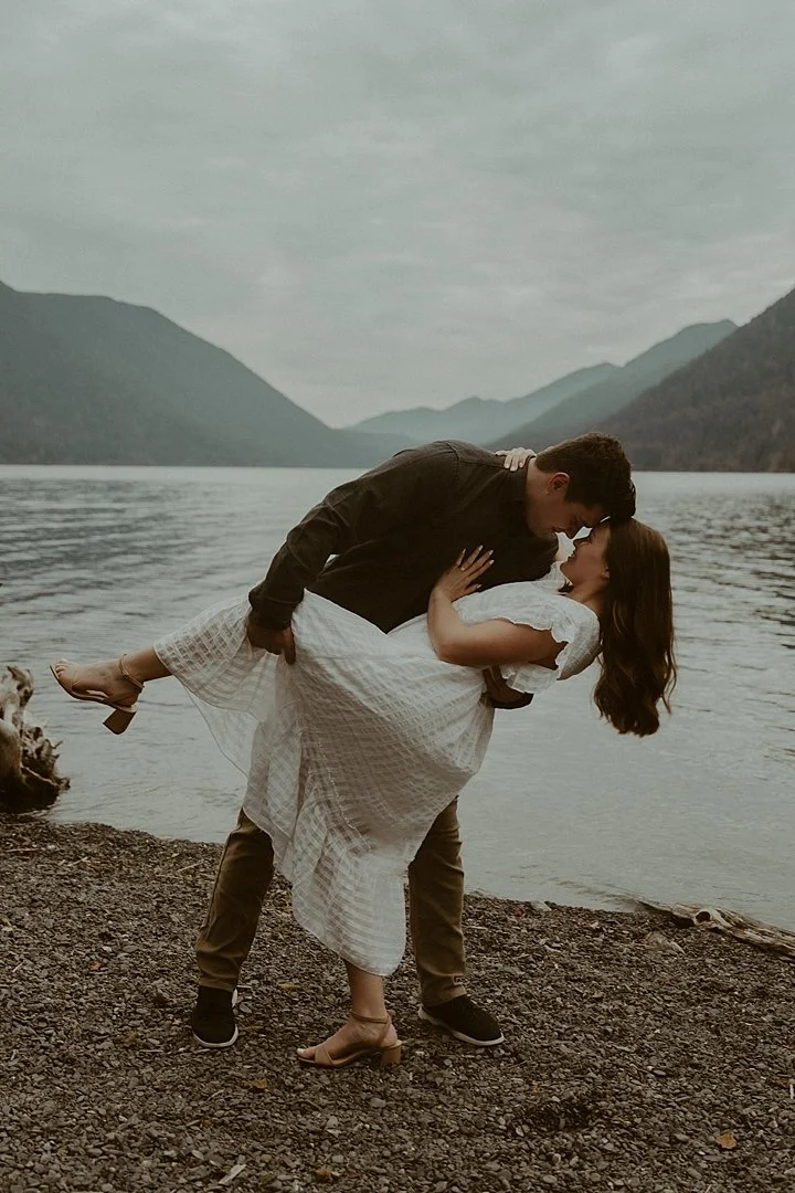 Olympic Peninsula Lakeside Engagement Session
