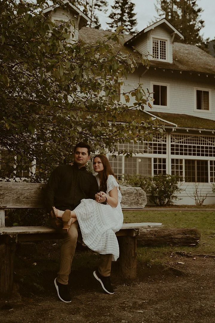 Romantic Engagement Session at Lake Crescent Lodge