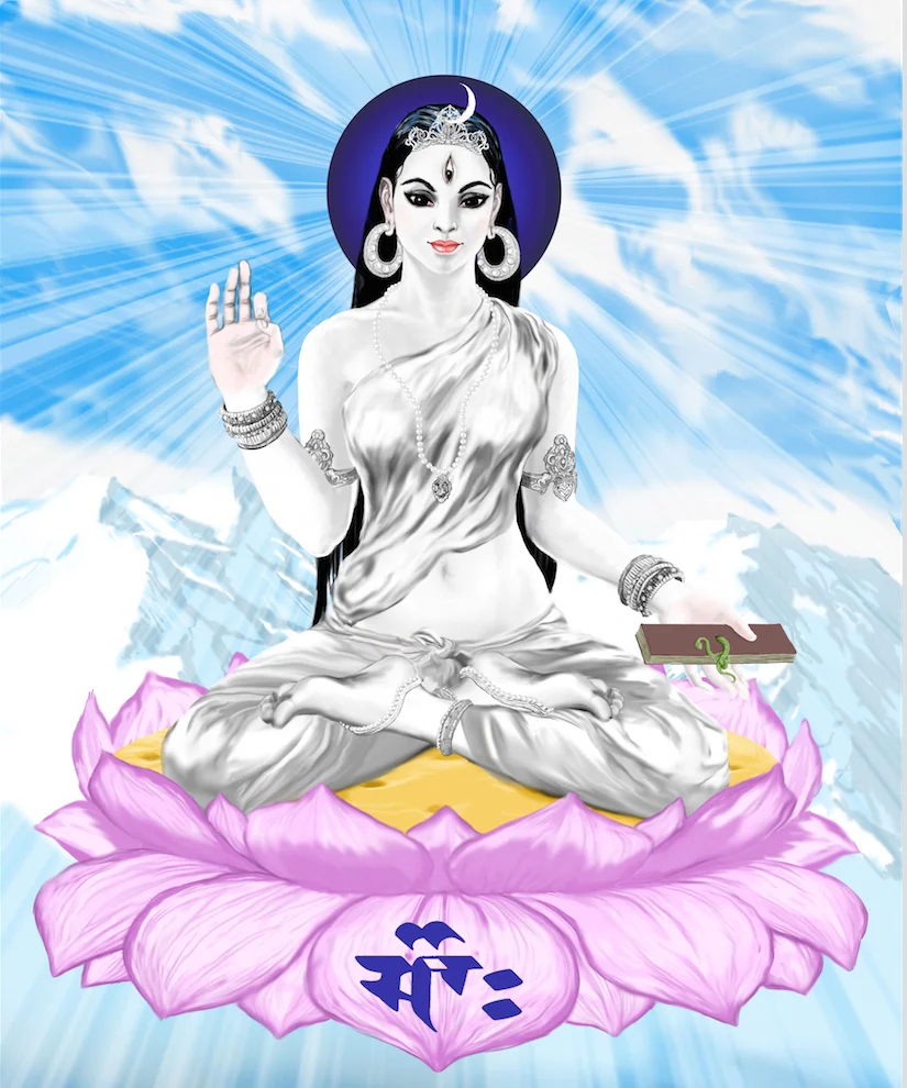 Parā Devī, Supreme Goddess of the Trika, an example of an 'enlightened deity', in a modern style.