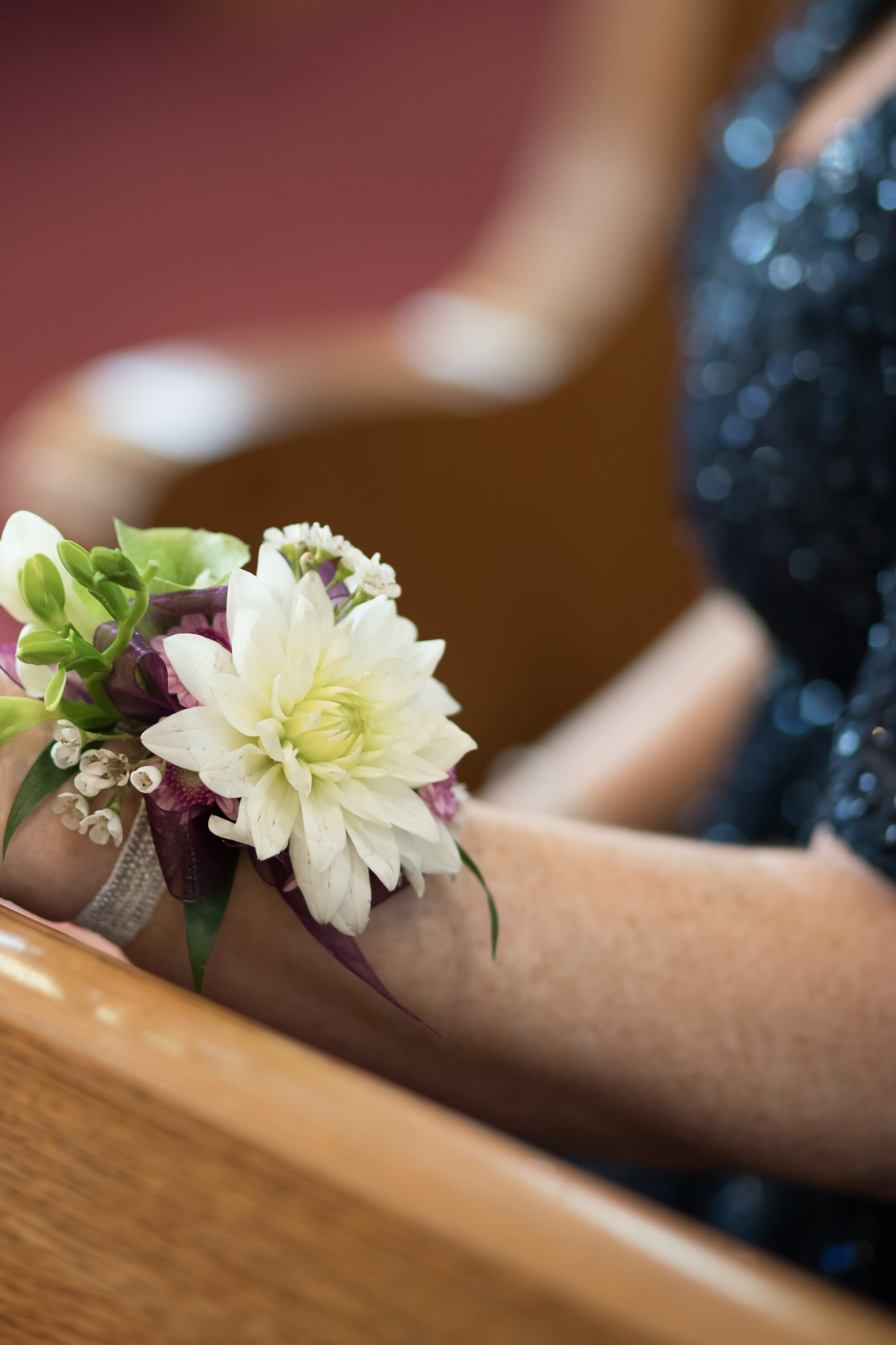 Corsage with bells of Ireland