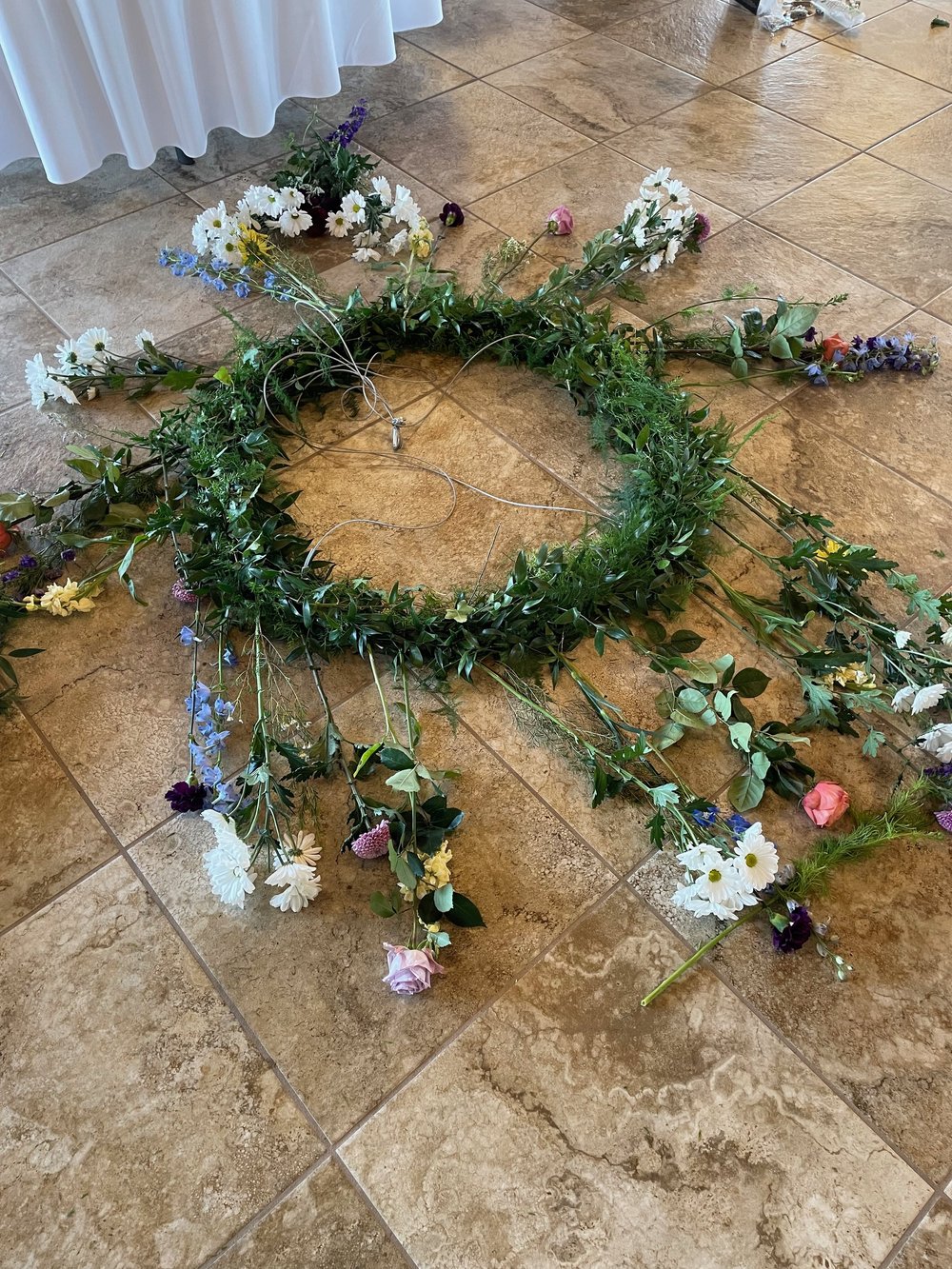 Adding hanging flowers