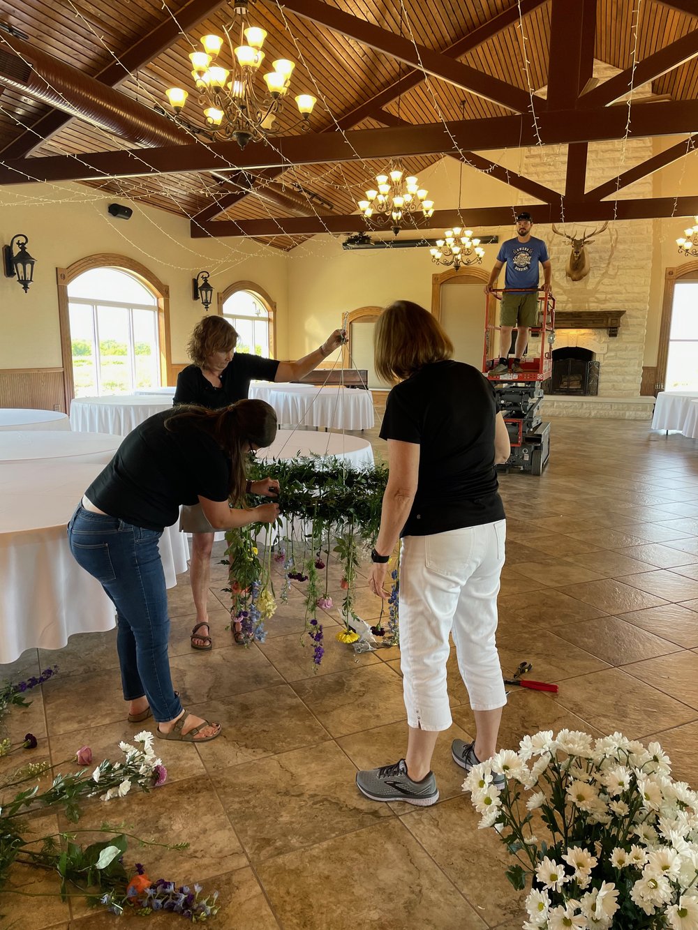 The floral team on wedding day