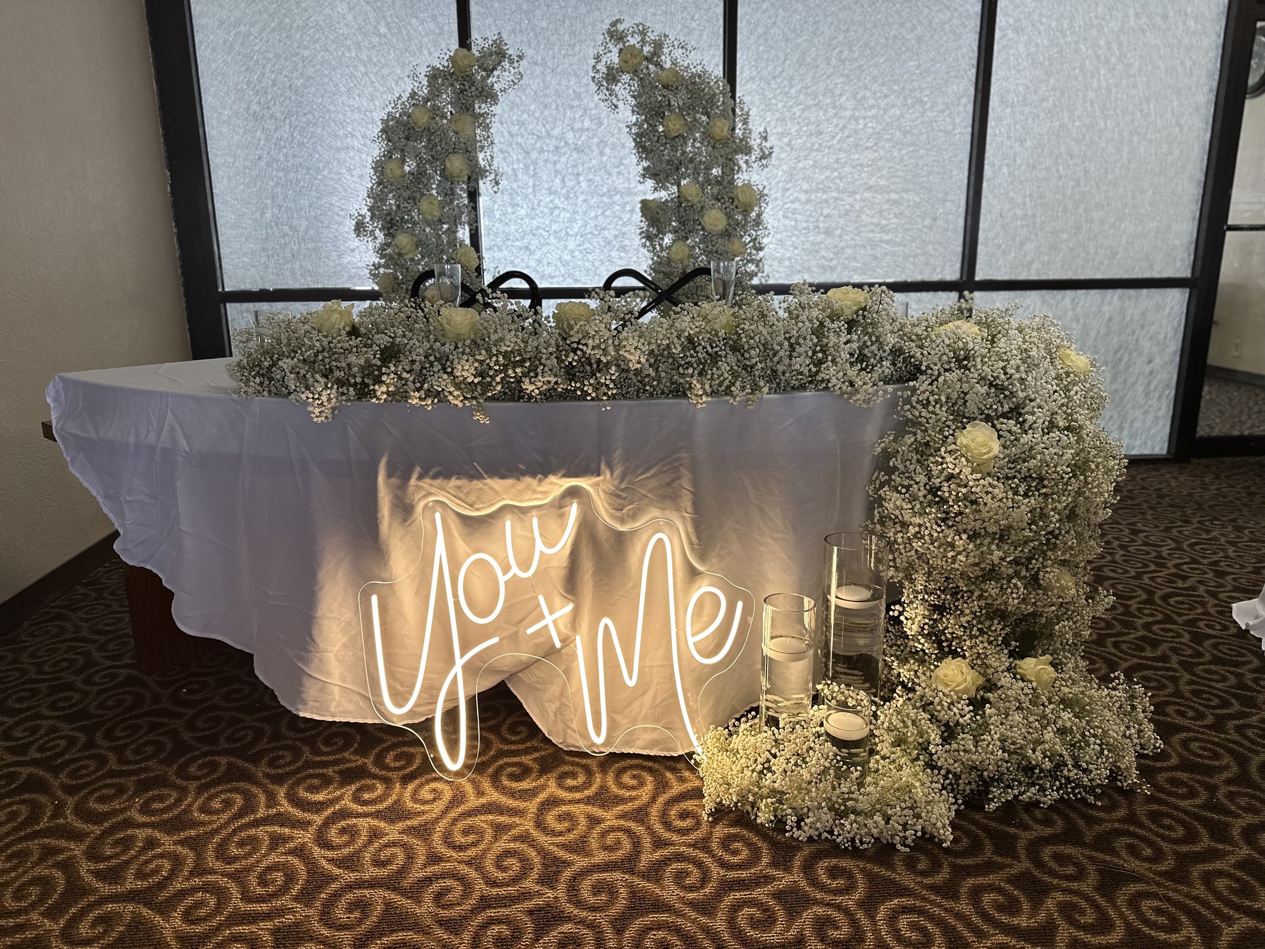 Baby's breath arch and cascade