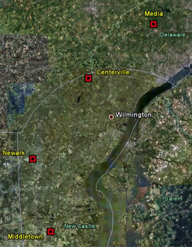 Locations of common gardens across&nbsp;Northern DE&nbsp;and Southern PA.