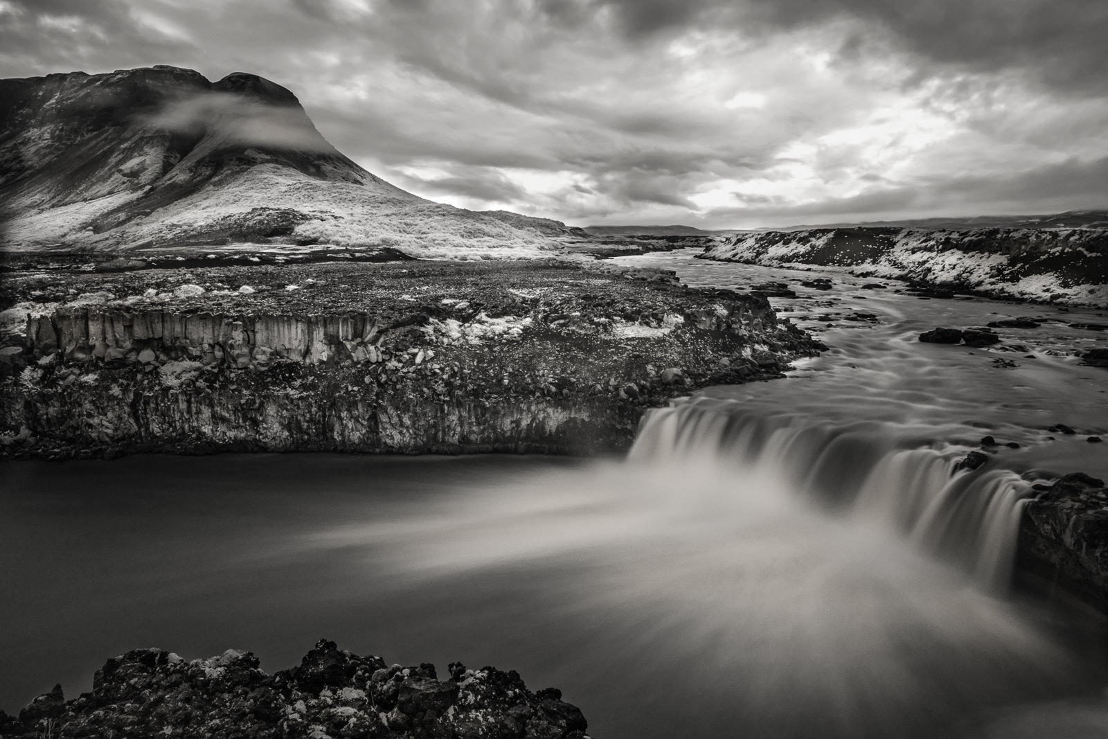 Þjófafoss shot in InfraRed using 720nm Hoya IR filter. Þjófafoss (Thjofafoss) waterfall is located on the river Þjórsá on the east side of the Merkurhraun lava fields in the south of Iceland (XF 16-55mm f2.8 at 16mm 30s f5.6 ISO200)