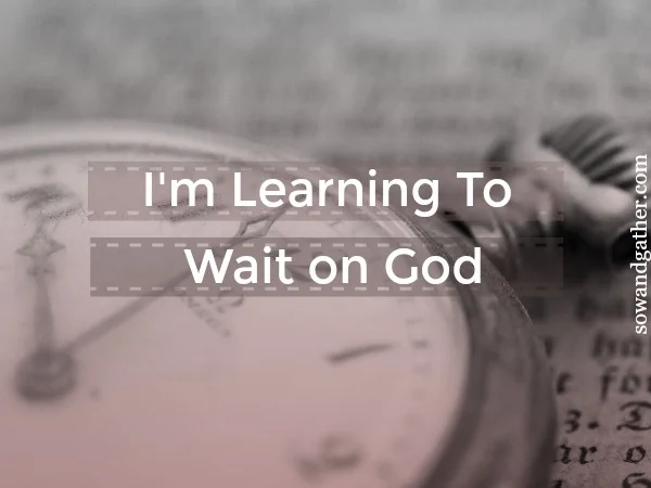 Waiting Patiently On God Sow Gather