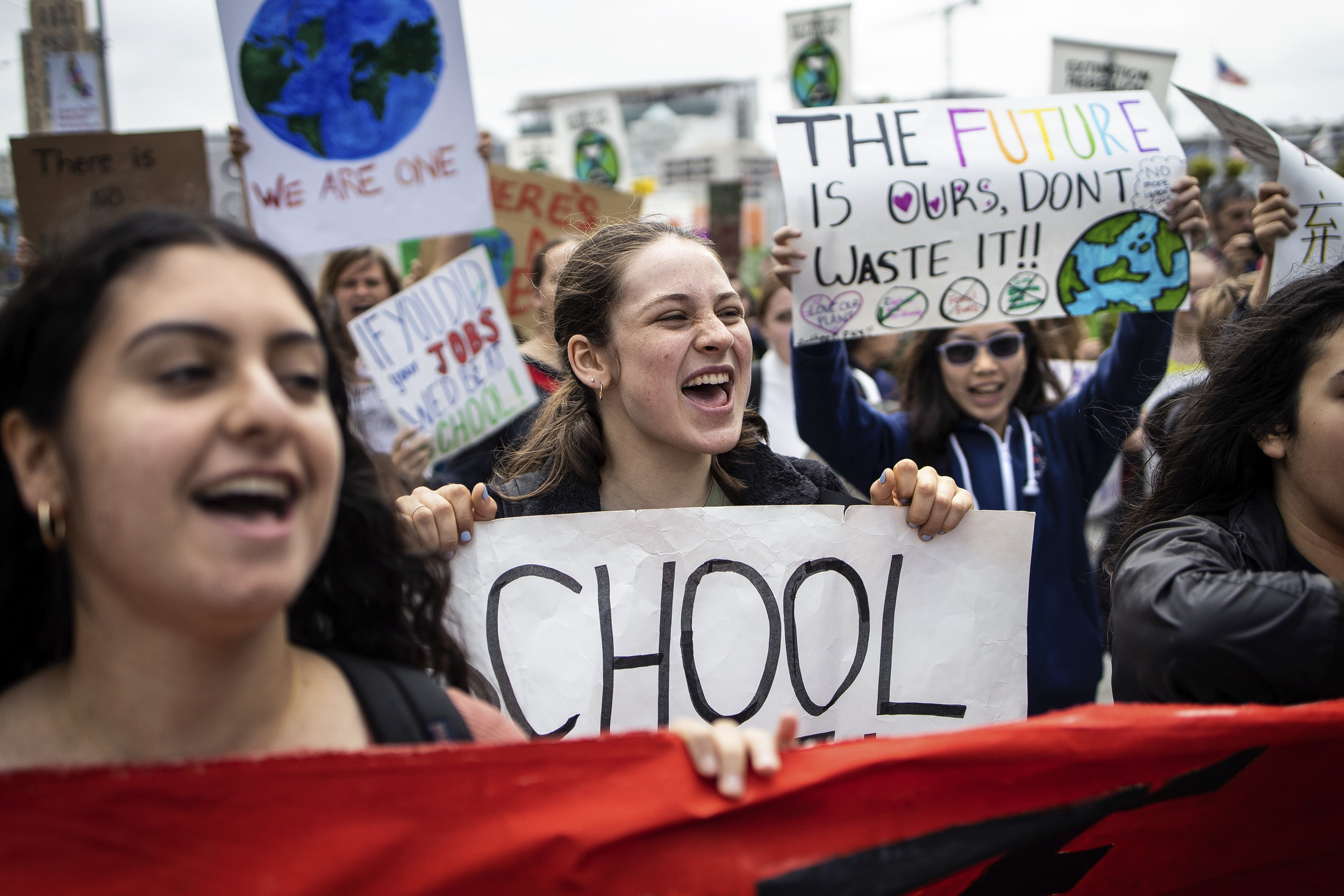  Sarah Hoody marches in the Youth Climate Strike in San Francisco on May 24, 2019. 
