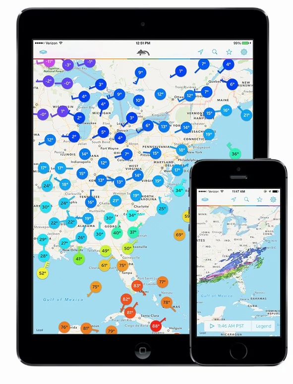 WunderMap App on iOS promotional images